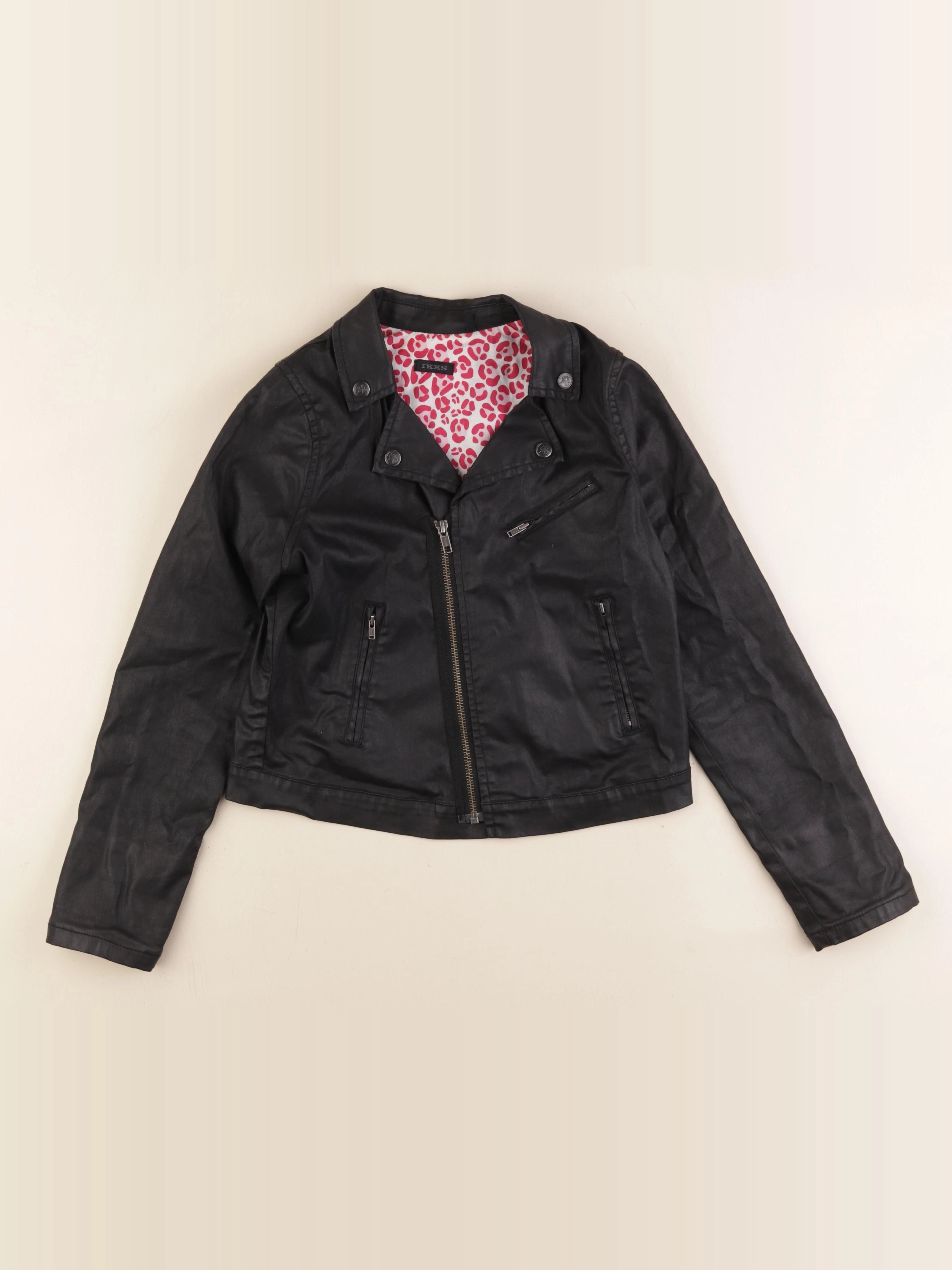 IKKS - veste simili cuir noir - 12 ans