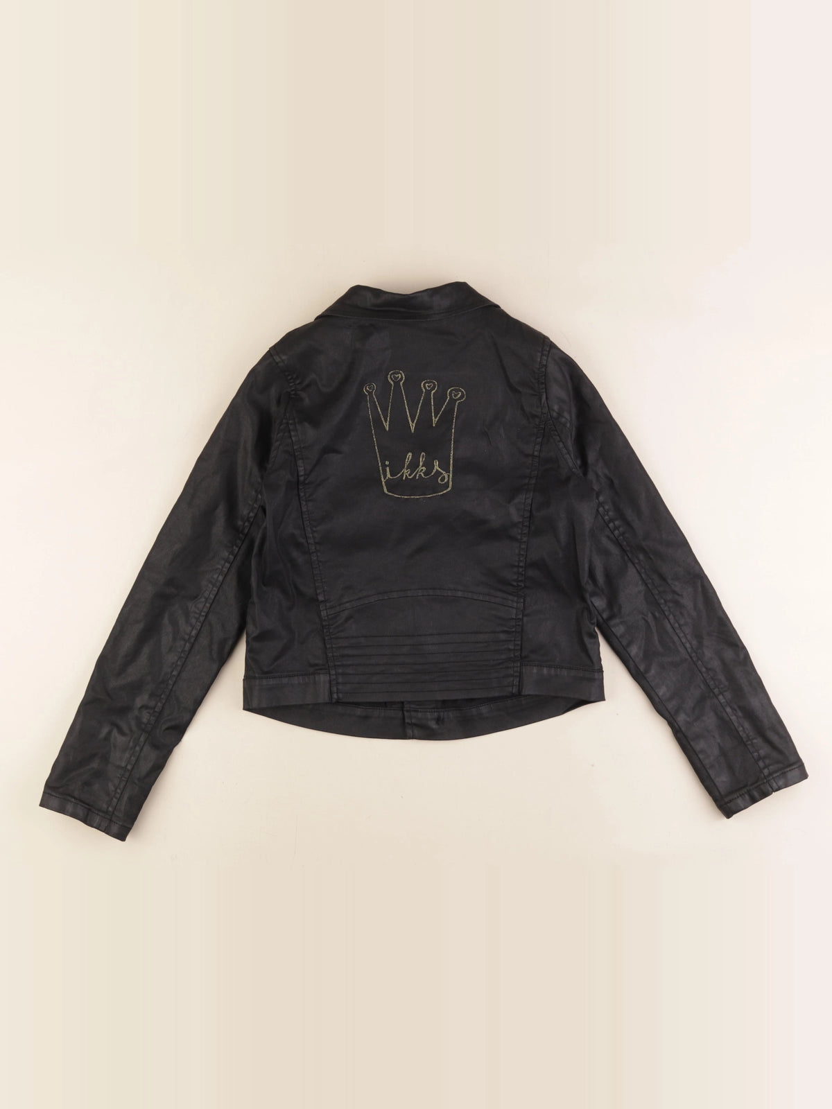 IKKS - veste simili cuir noir - 12 ans