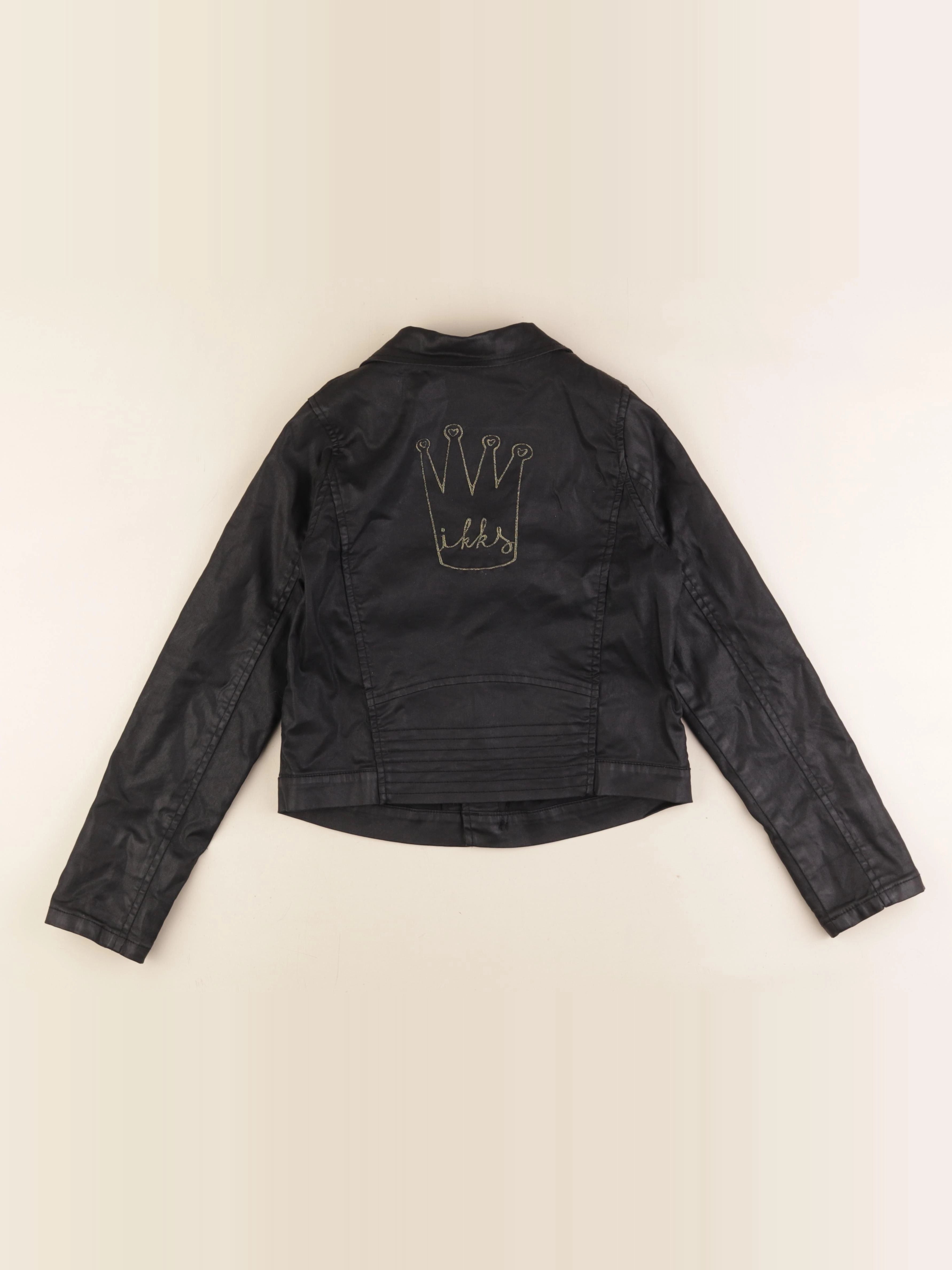 IKKS - veste simili cuir noir - 12 ans