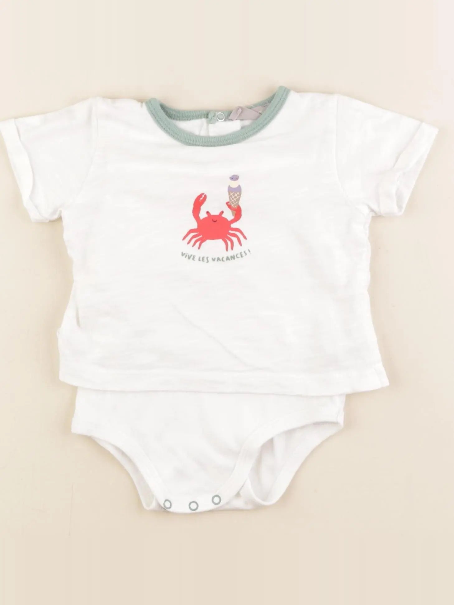 Boutchou - body tee-shirt blanc - 6 mois