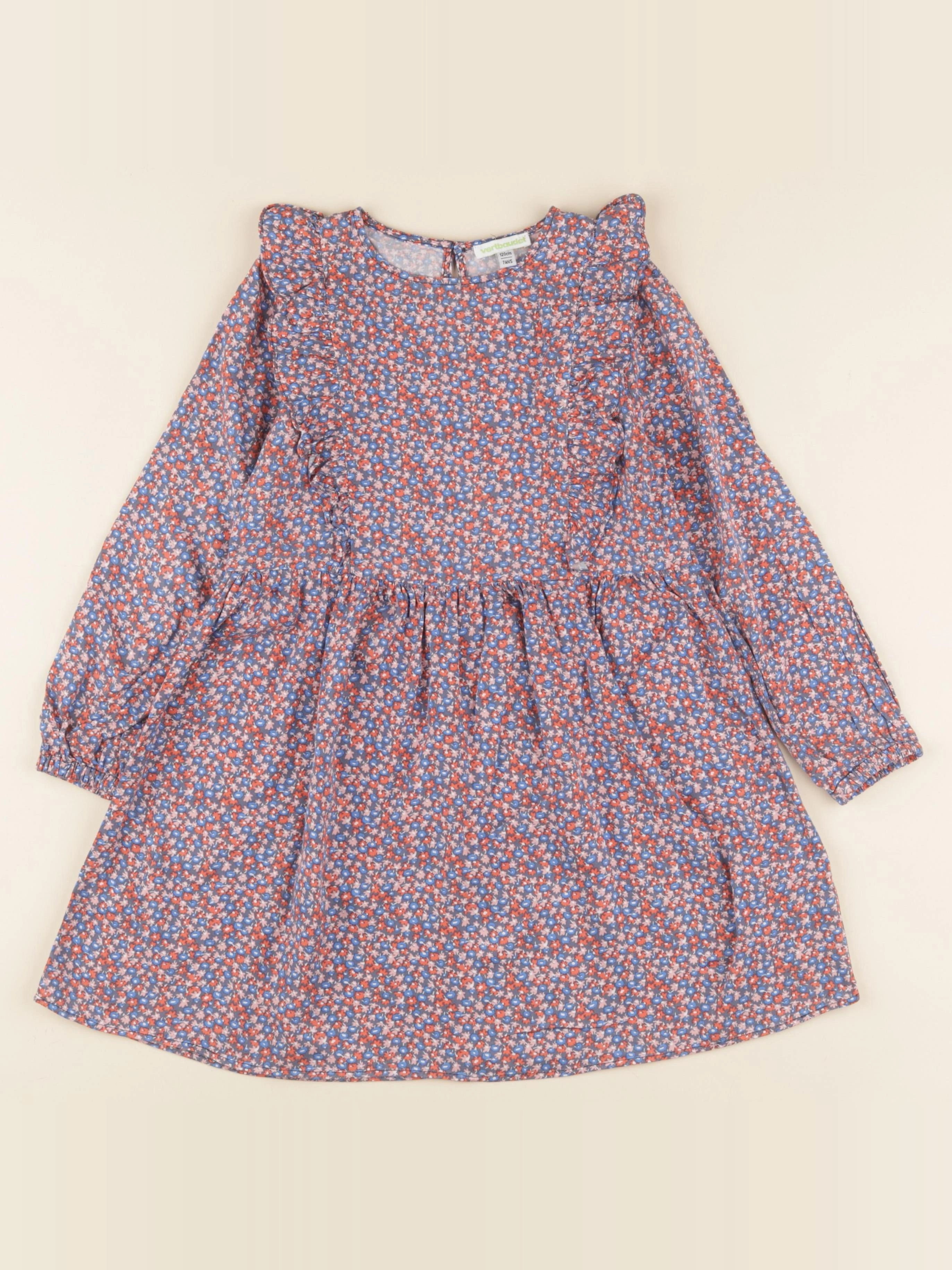 Vertbaudet - robe multicolore - 7 ans