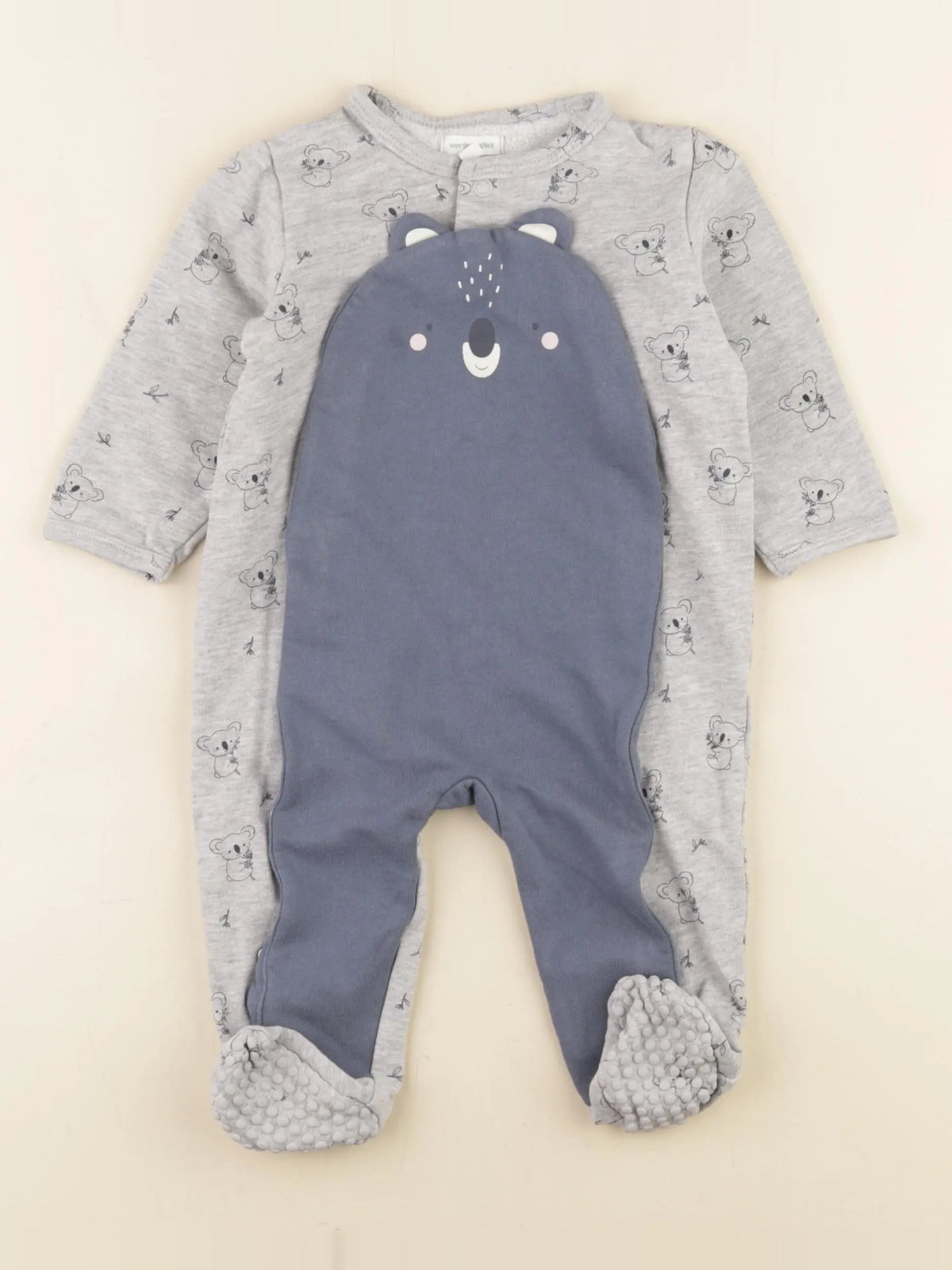 Vertbaudet - pyjama coton gris - 12 mois