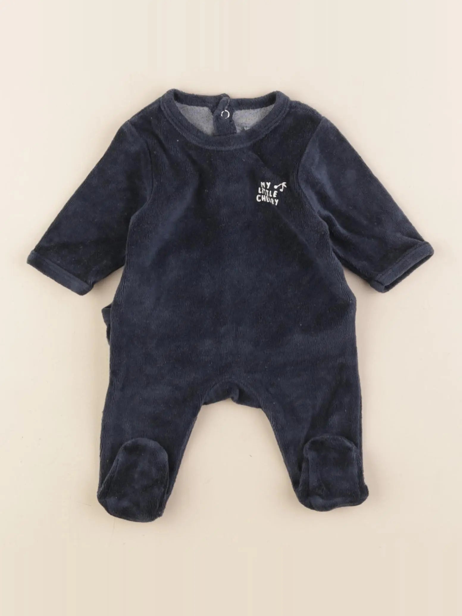 Vertbaudet - pyjama velours bleu - 0 mois