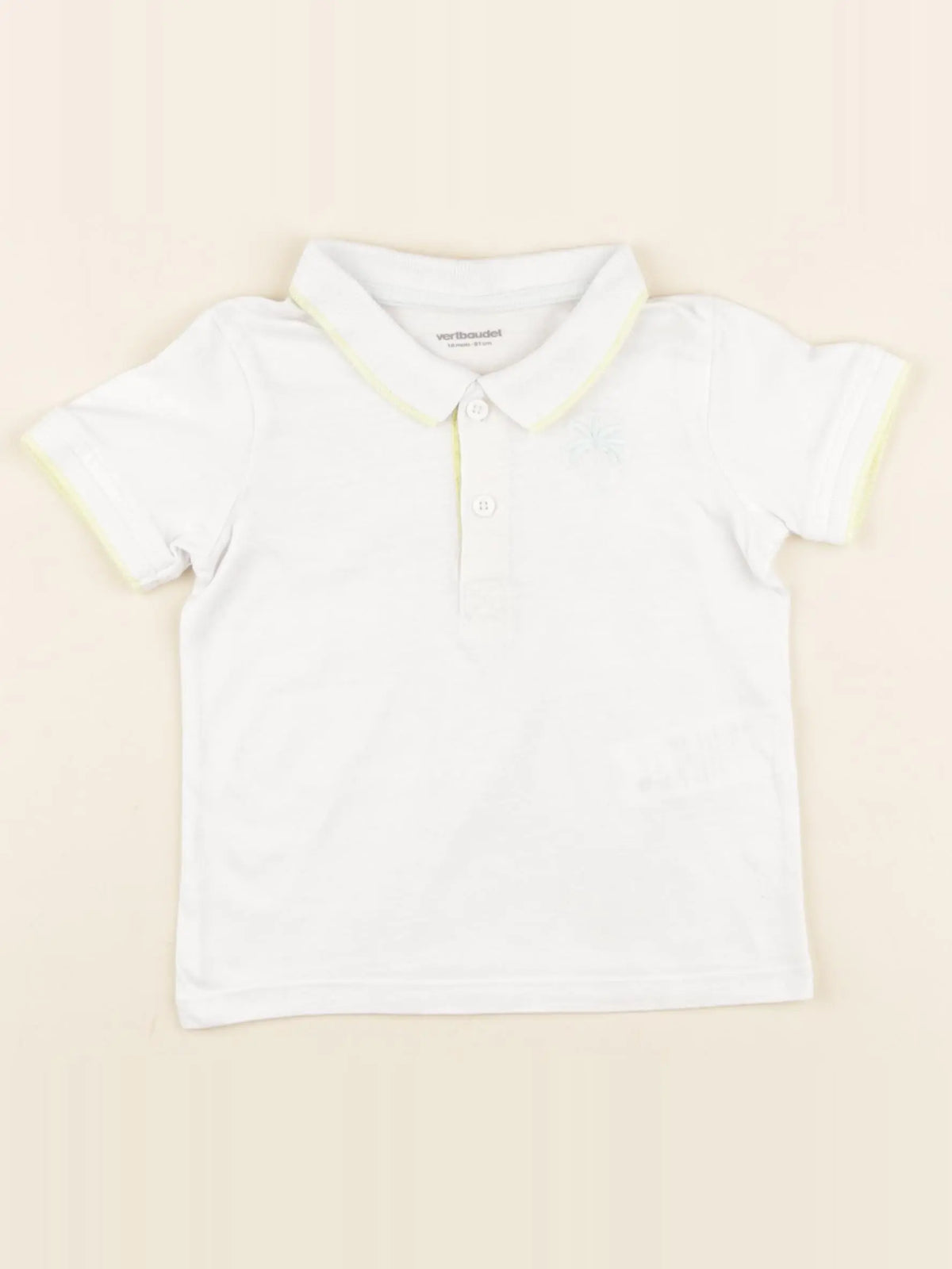 Vertbaudet - polo blanc - 18 mois