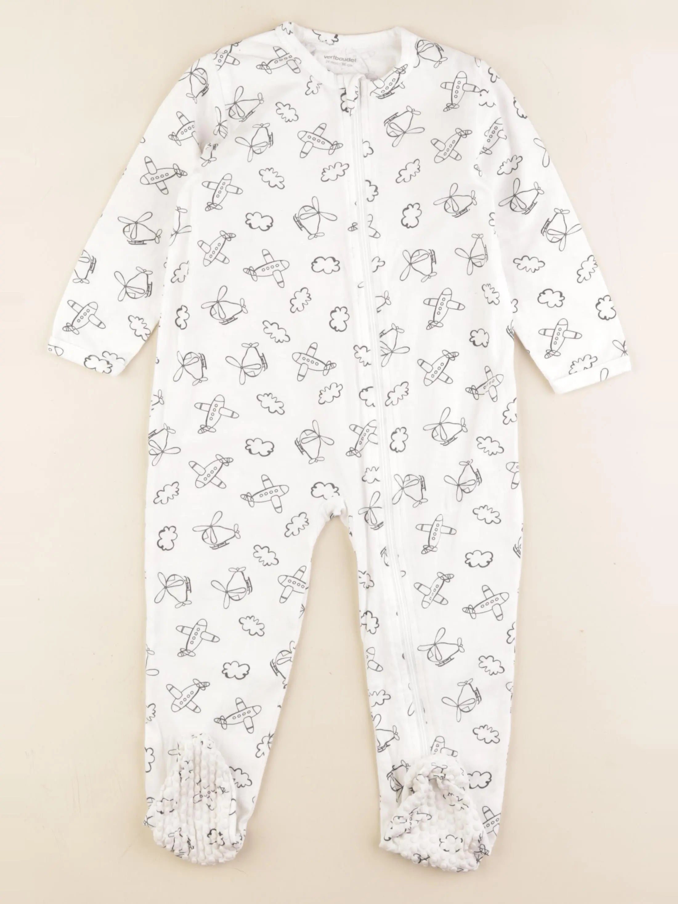Vertbaudet - pyjama coton blanc - 24 mois