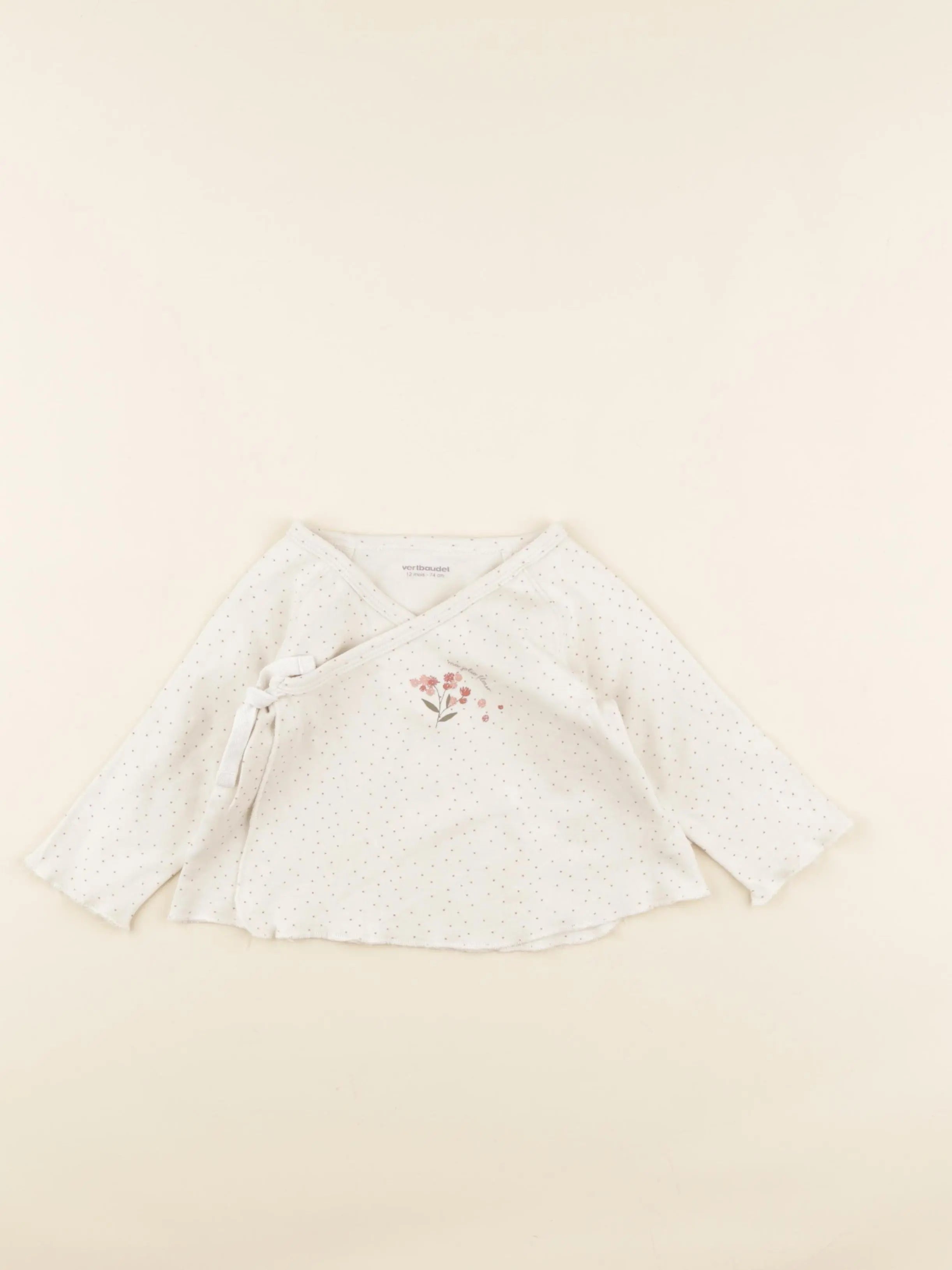 Vertbaudet - tee-shirt beige - 12 mois