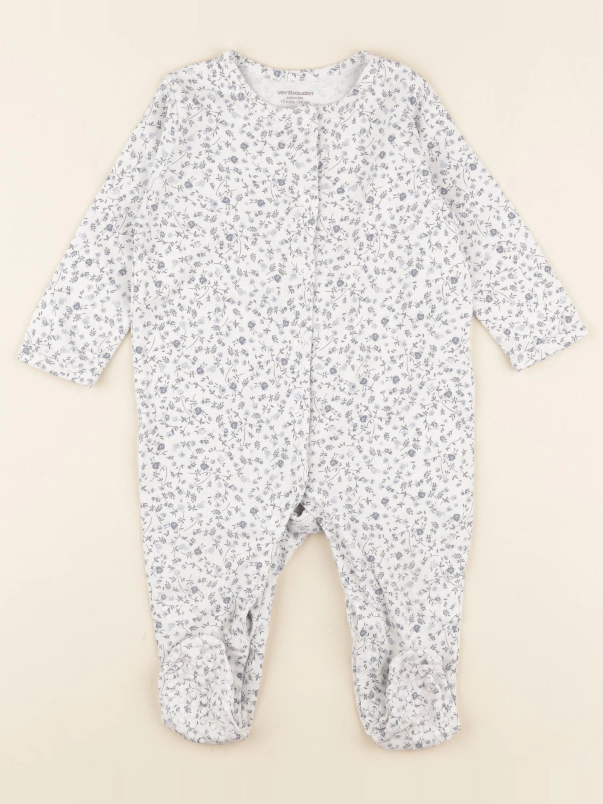 Vertbaudet - pyjama coton blanc - 12 mois