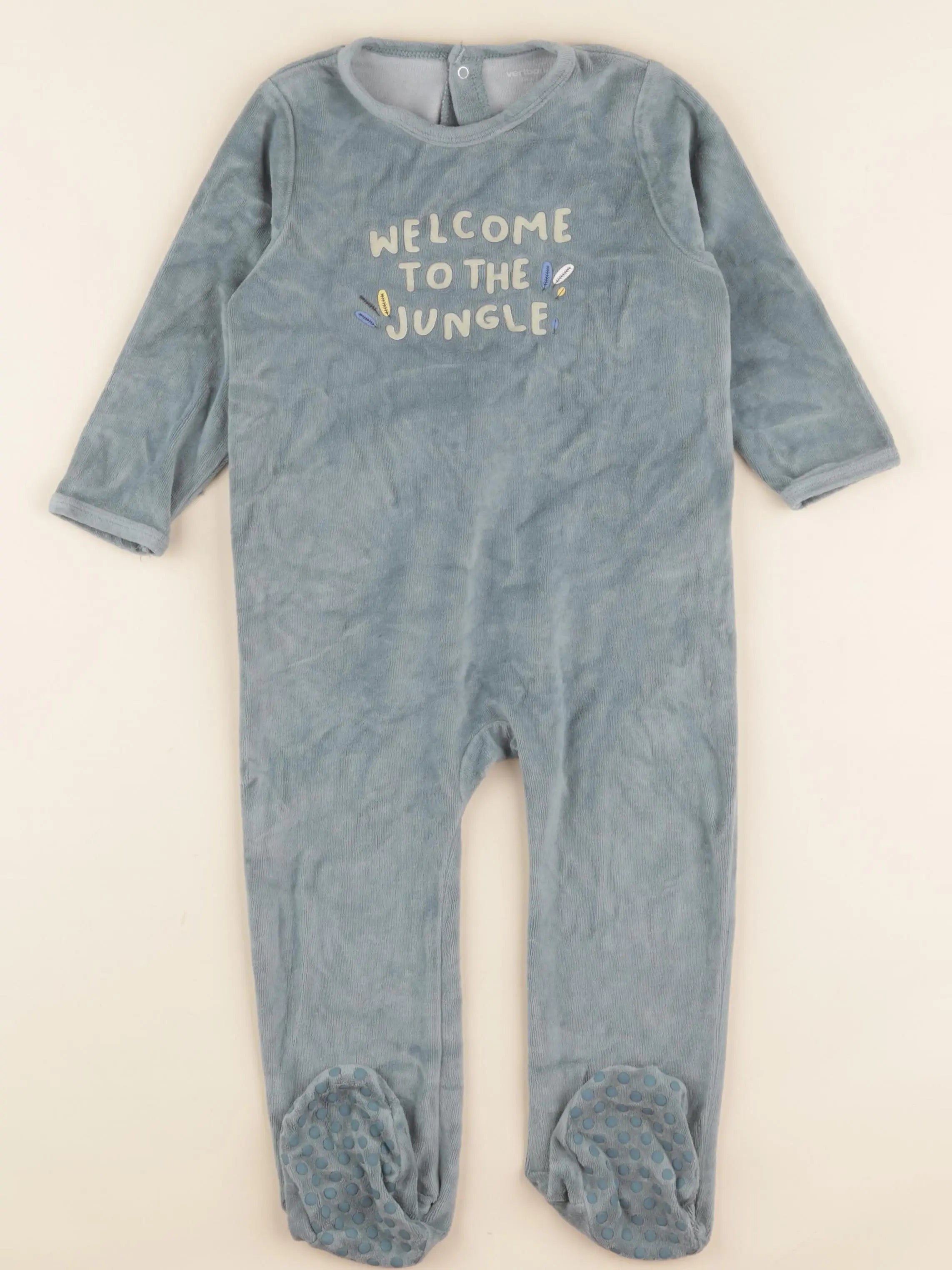 Vertbaudet - pyjama velours vert - 2 ans