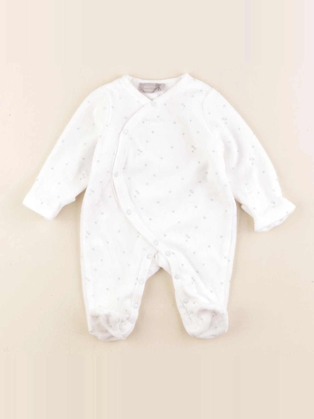 Boutchou - pyjama velours blanc - 1 mois