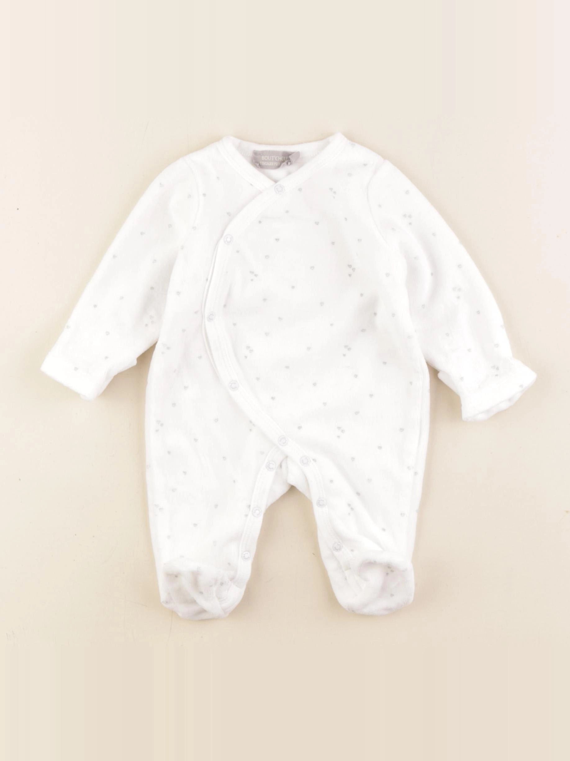 Boutchou - pyjama velours blanc - 1 mois