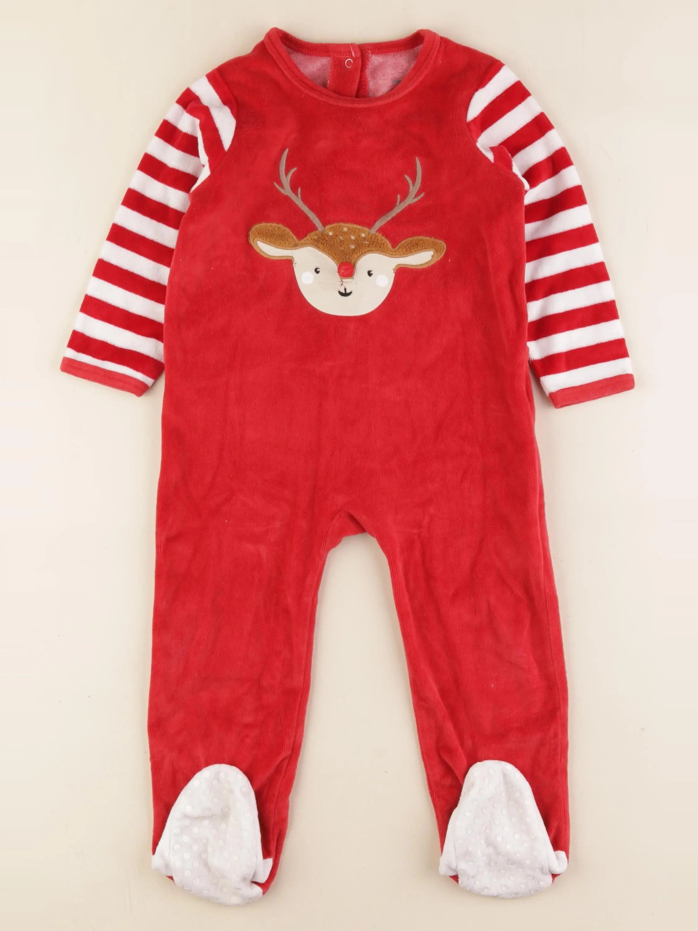 Vertbaudet - pyjama velours rouge - 2 ans