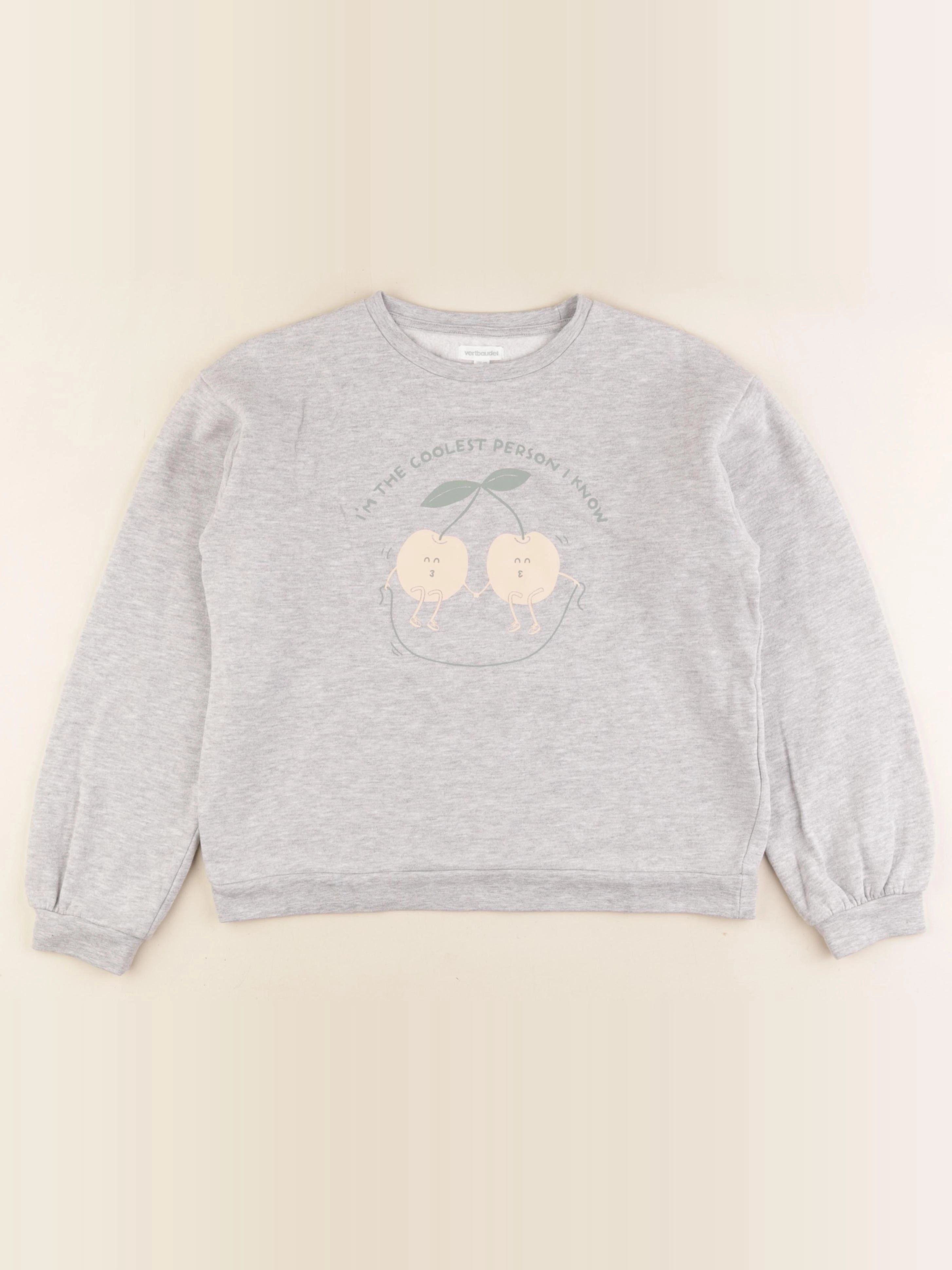 Vertbaudet - sweat gris - 12 ans