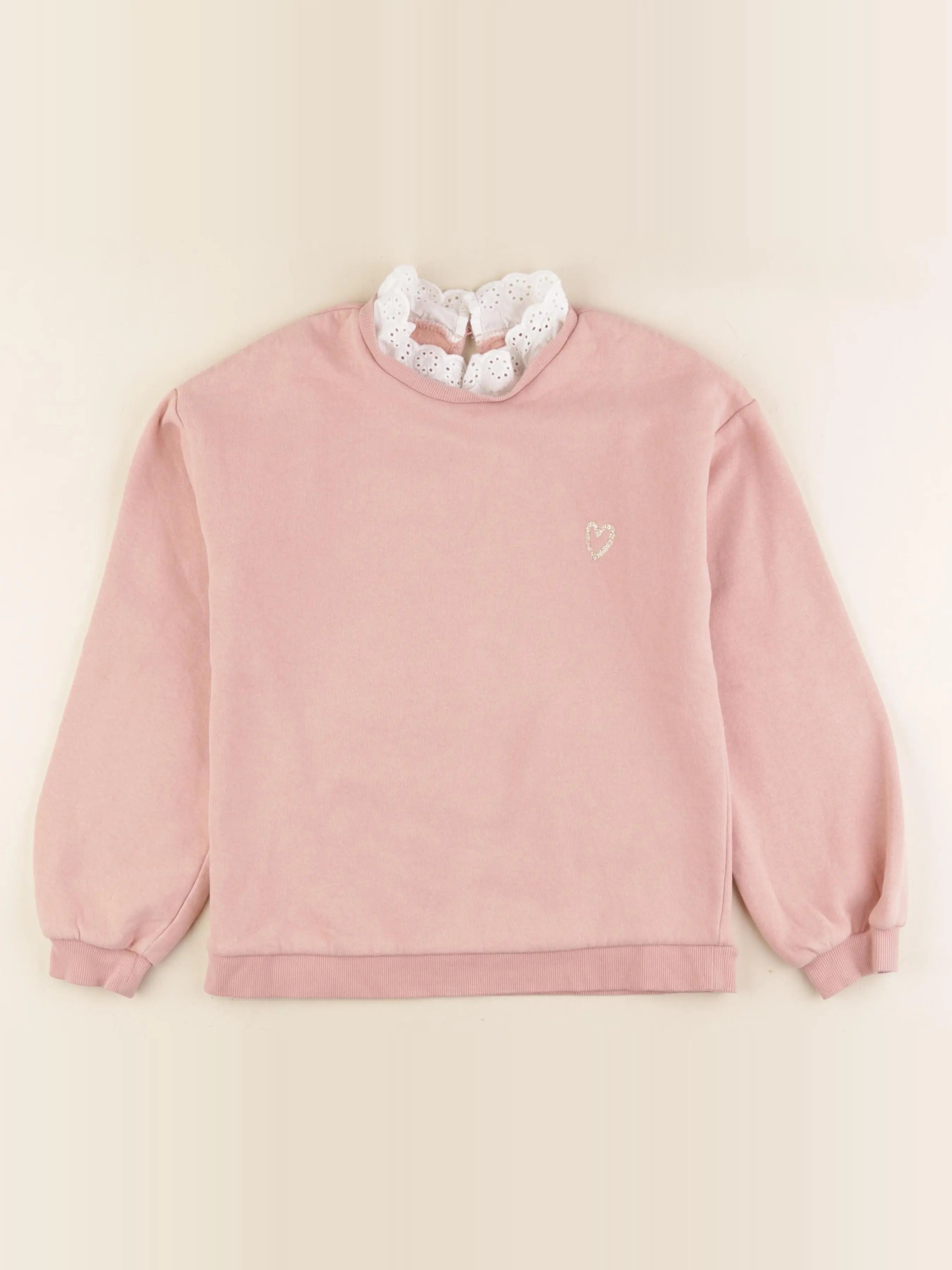 Vertbaudet - sweat rose - 10 ans