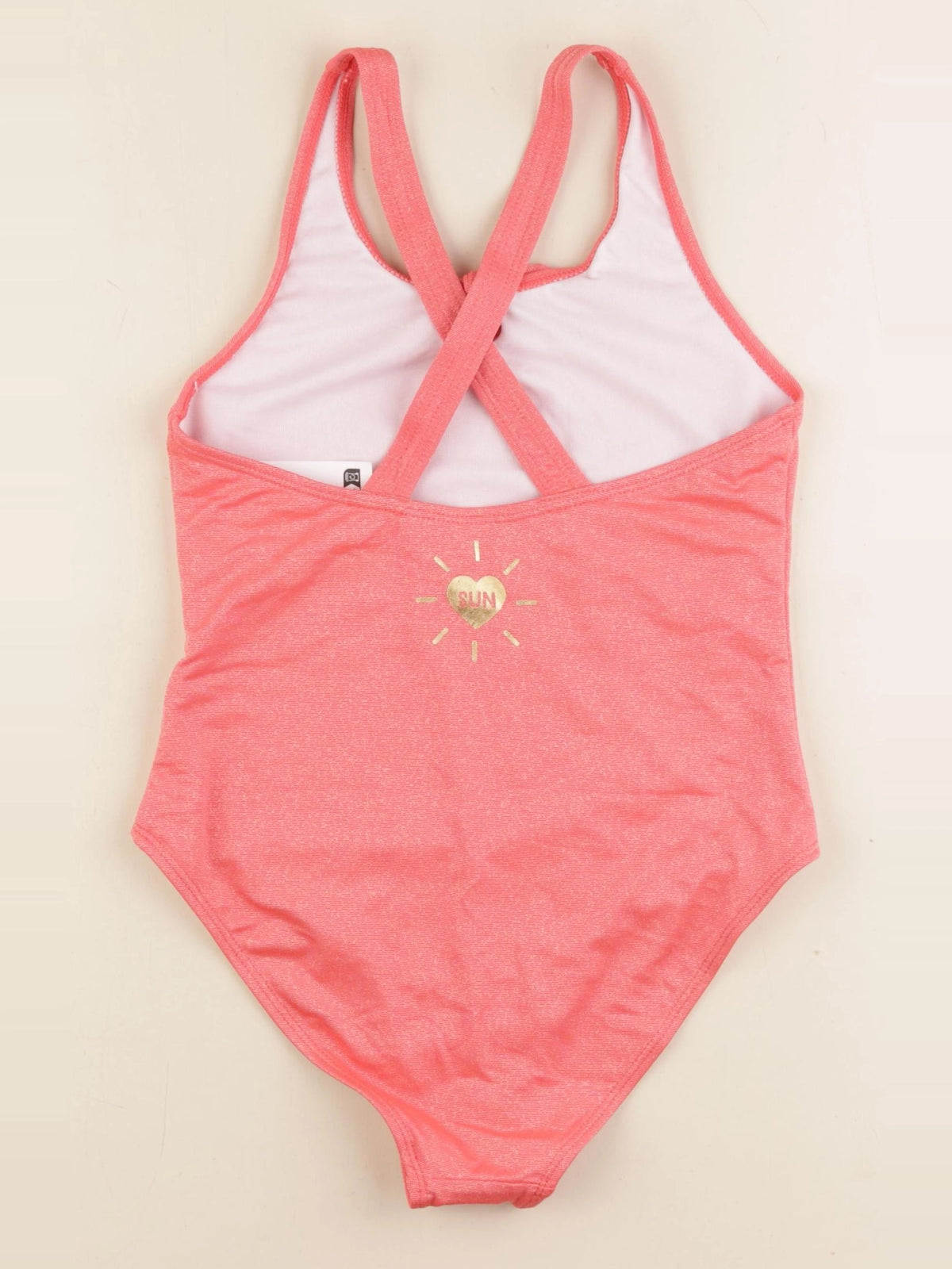 Vertbaudet - maillot de bain rose, or - 12 ans