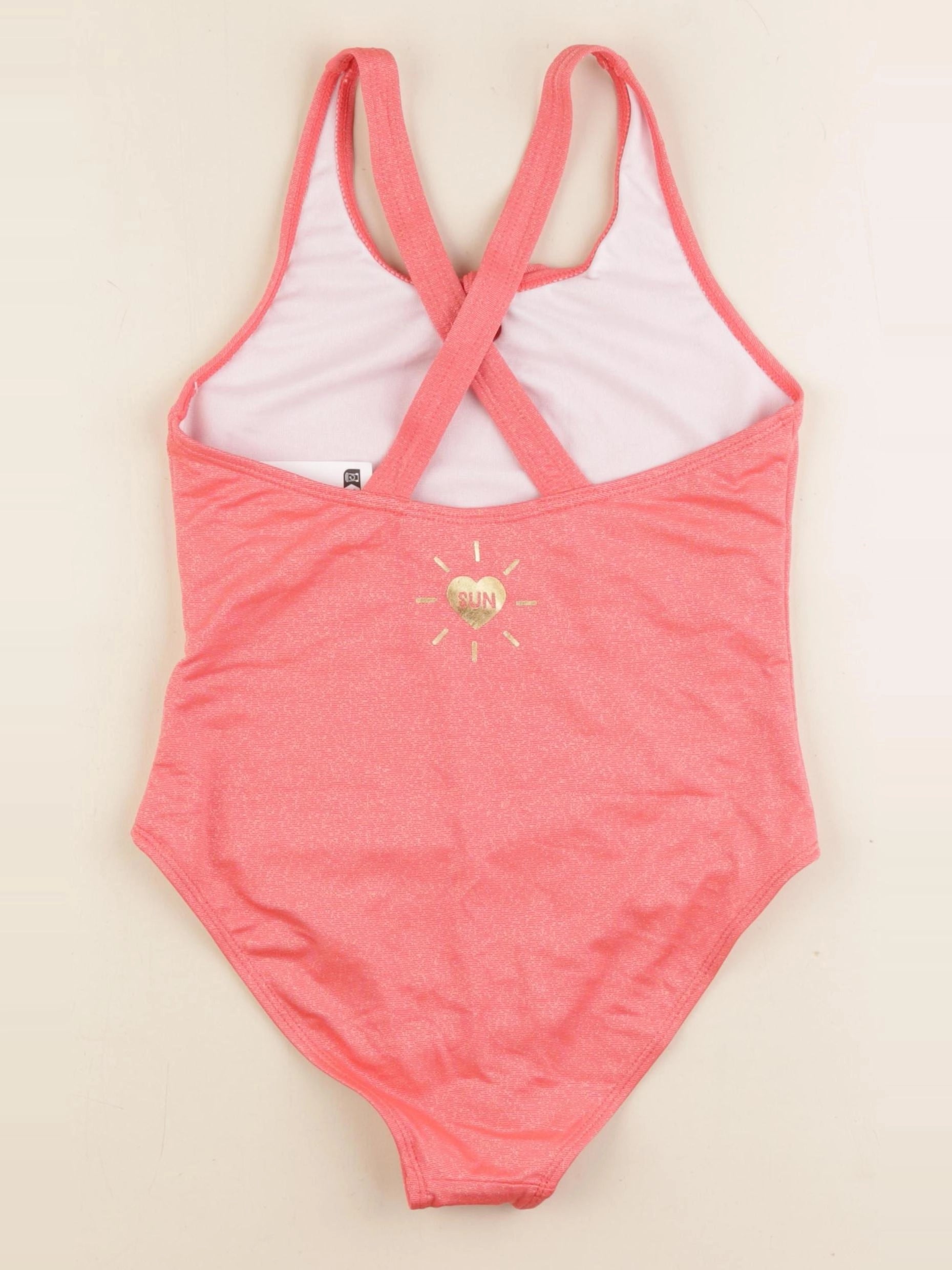 Vertbaudet - maillot de bain rose, or - 12 ans