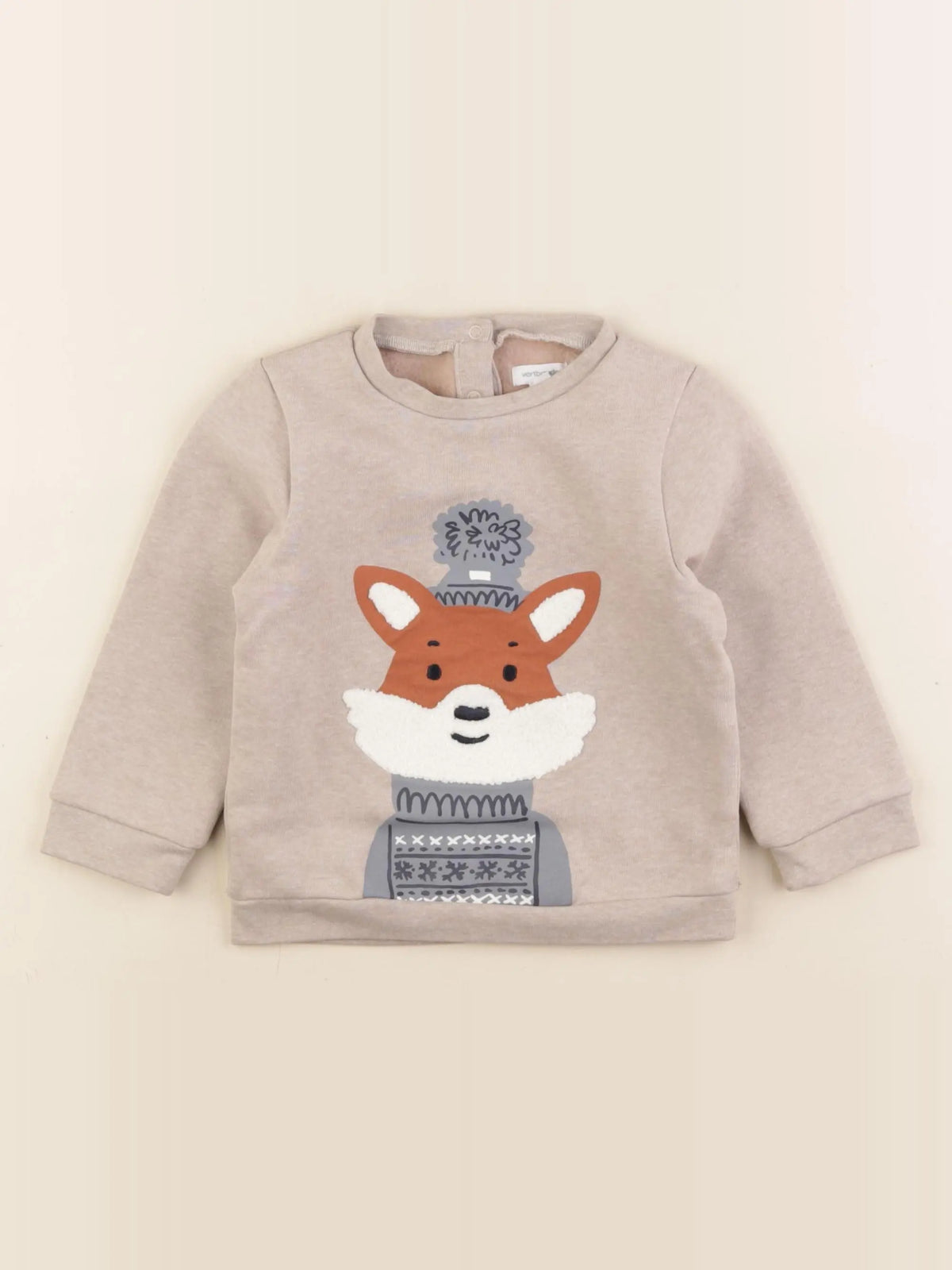 Vertbaudet - sweat marron - 24 mois