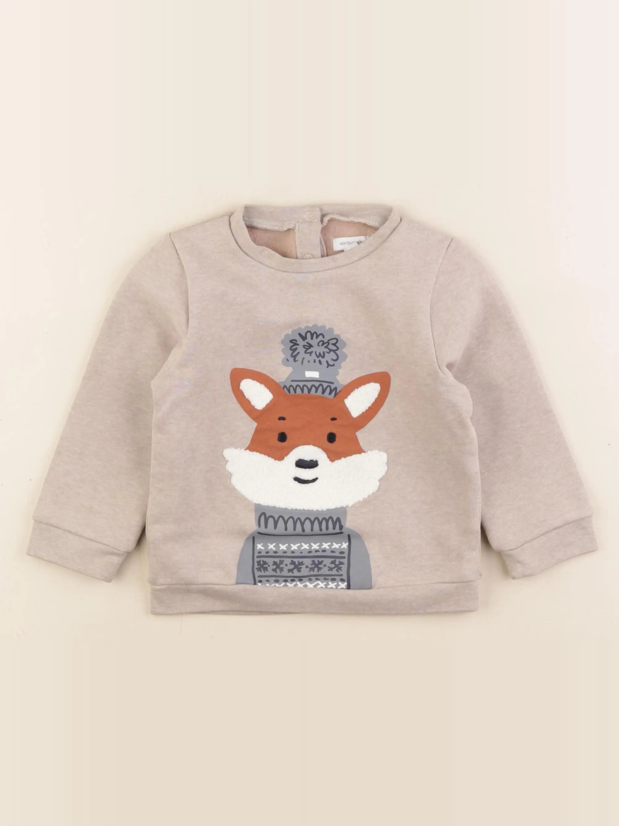 Vertbaudet - sweat marron - 24 mois