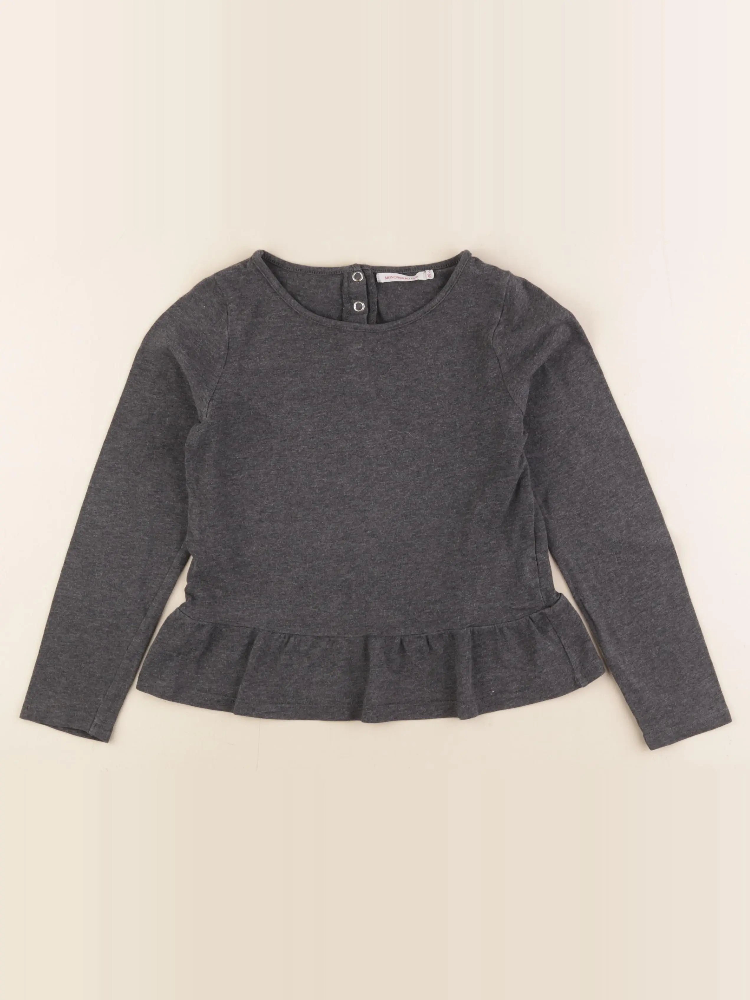 Monoprix - tee-shirt gris - 7/8 ans