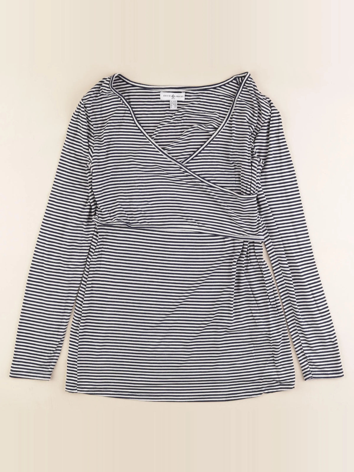 Envie de fraise - tee-shirt allaitement bleu, blanc - 34 à 36