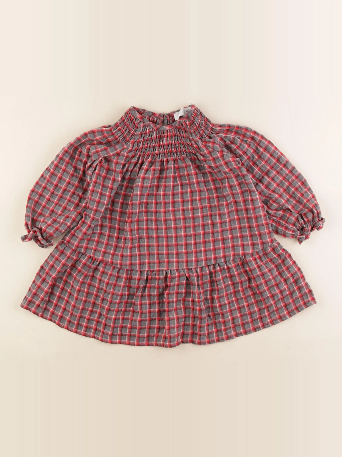 Zara - robe gris, rouge - 18/24 mois