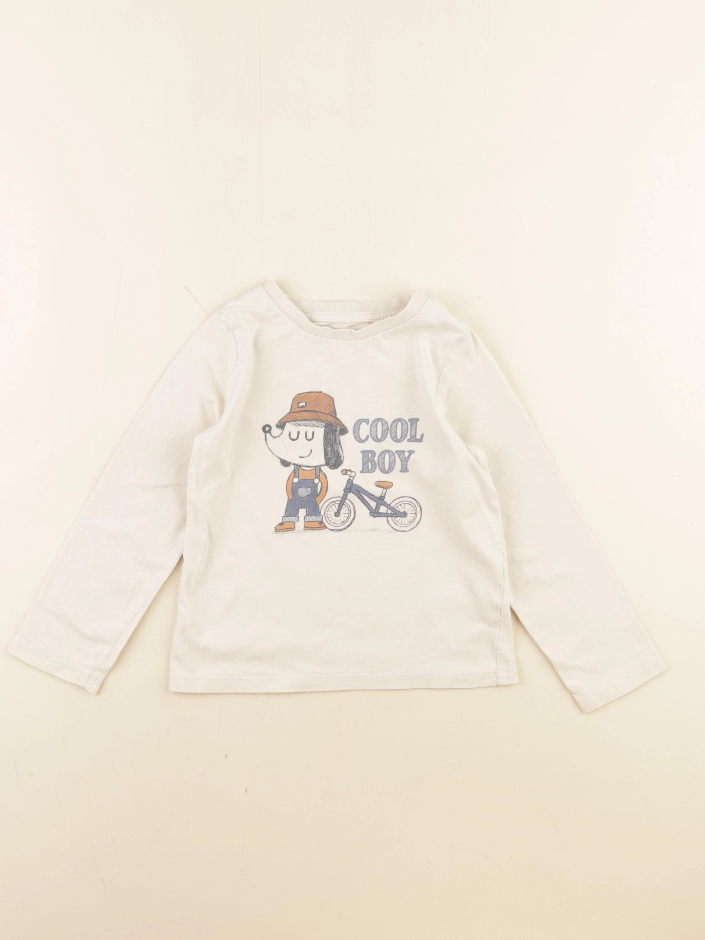 Vertbaudet - tee-shirt beige - 3 ans