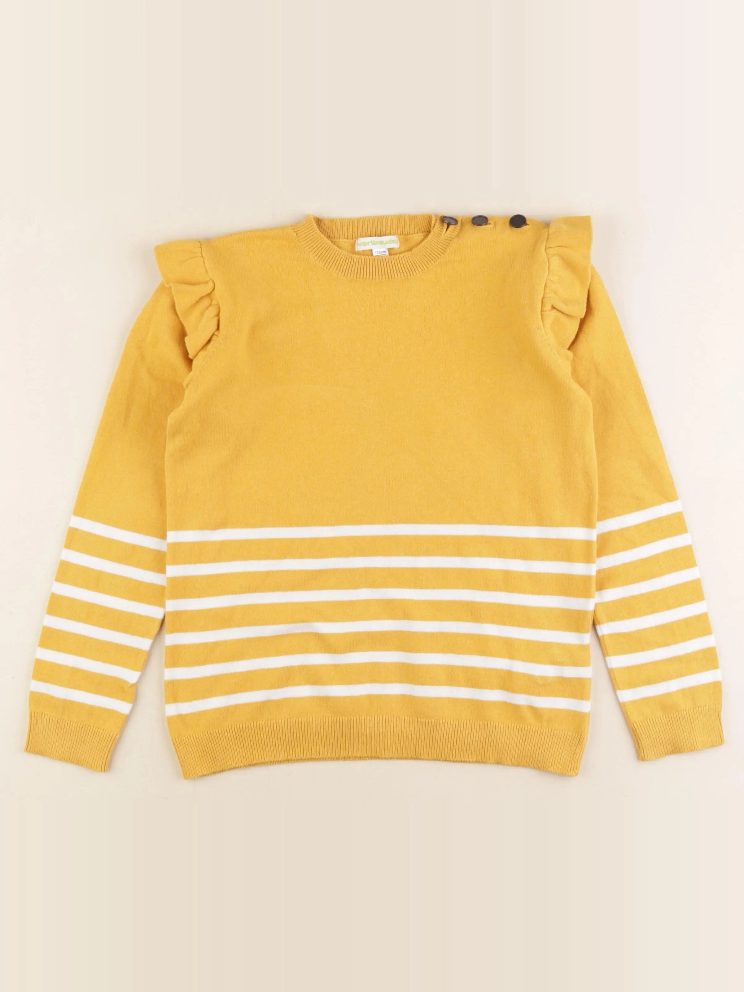 Vertbaudet - pull jaune - 8 ans