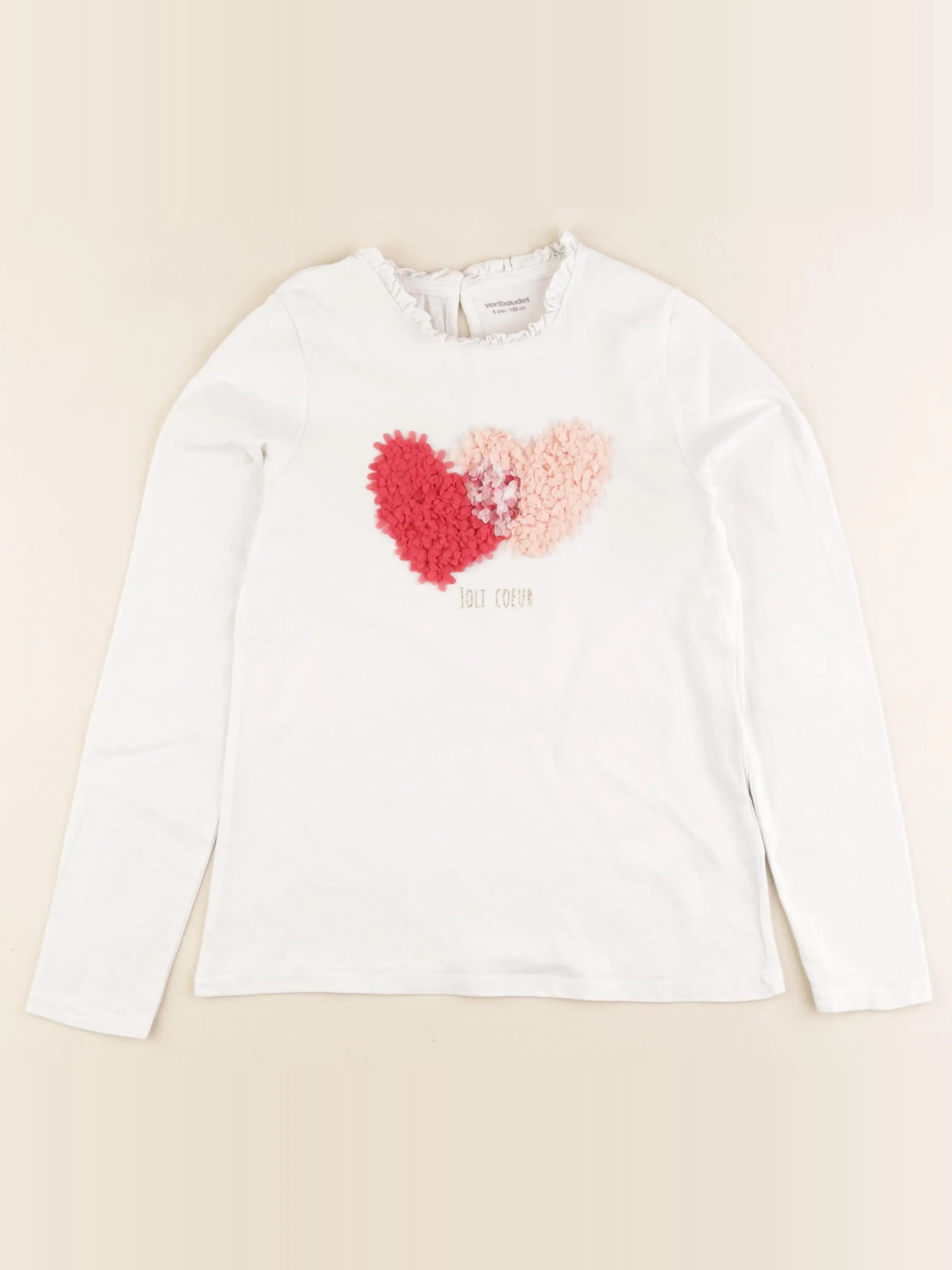 Vertbaudet - tee-shirt blanc - 8 ans