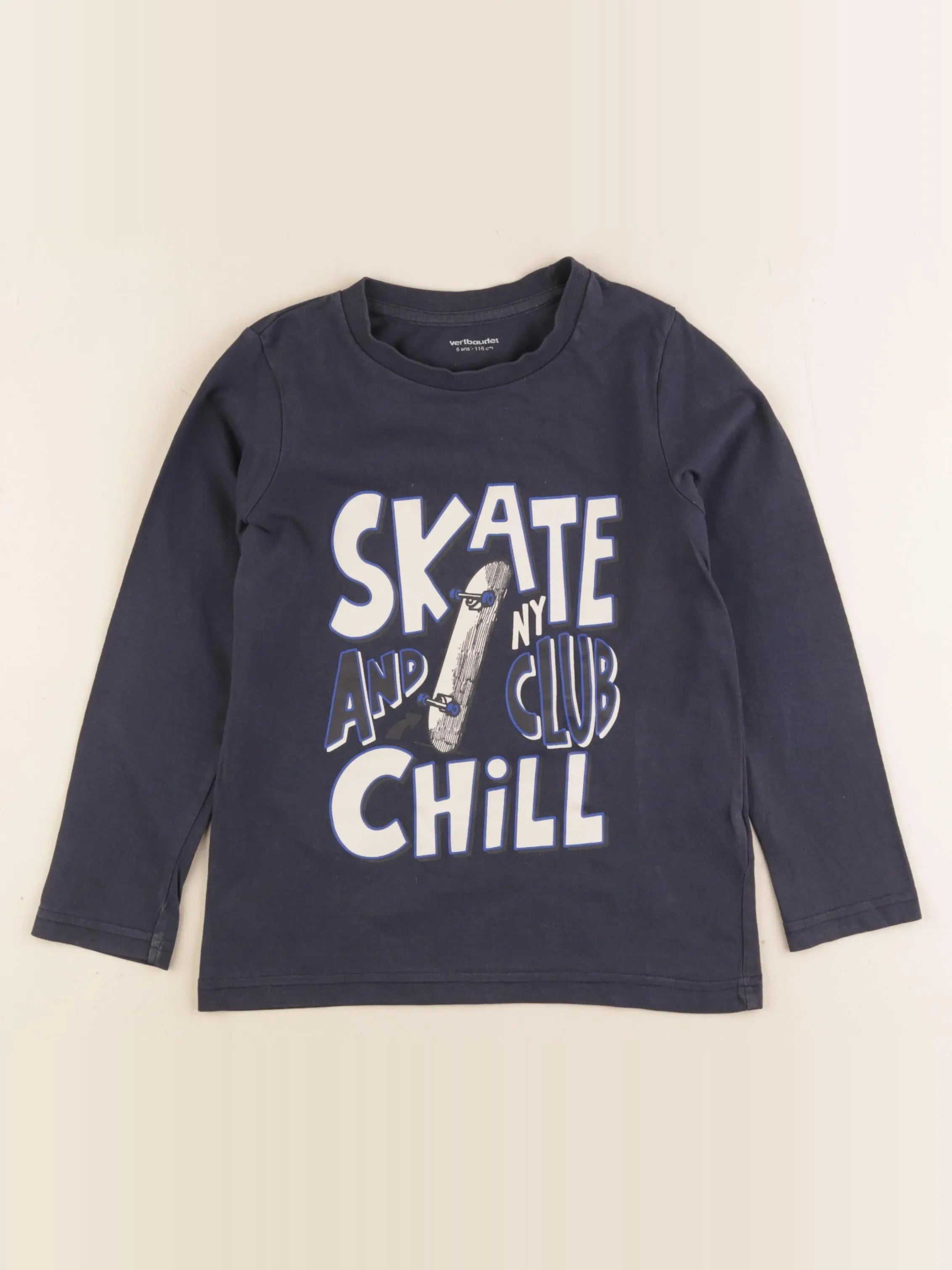 Vertbaudet - tee-shirt bleu - 6 ans