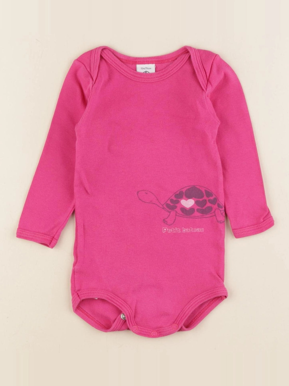 Petit Bateau - body rose - 12 mois