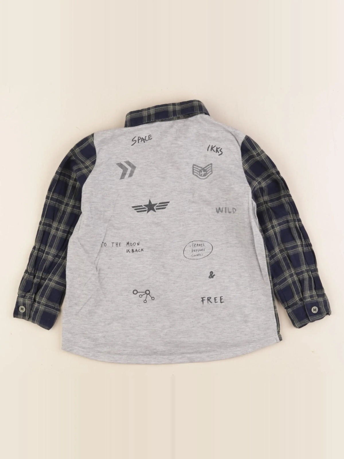 IKKS - chemise imprimé au dos bleu, vert - 2 ans
