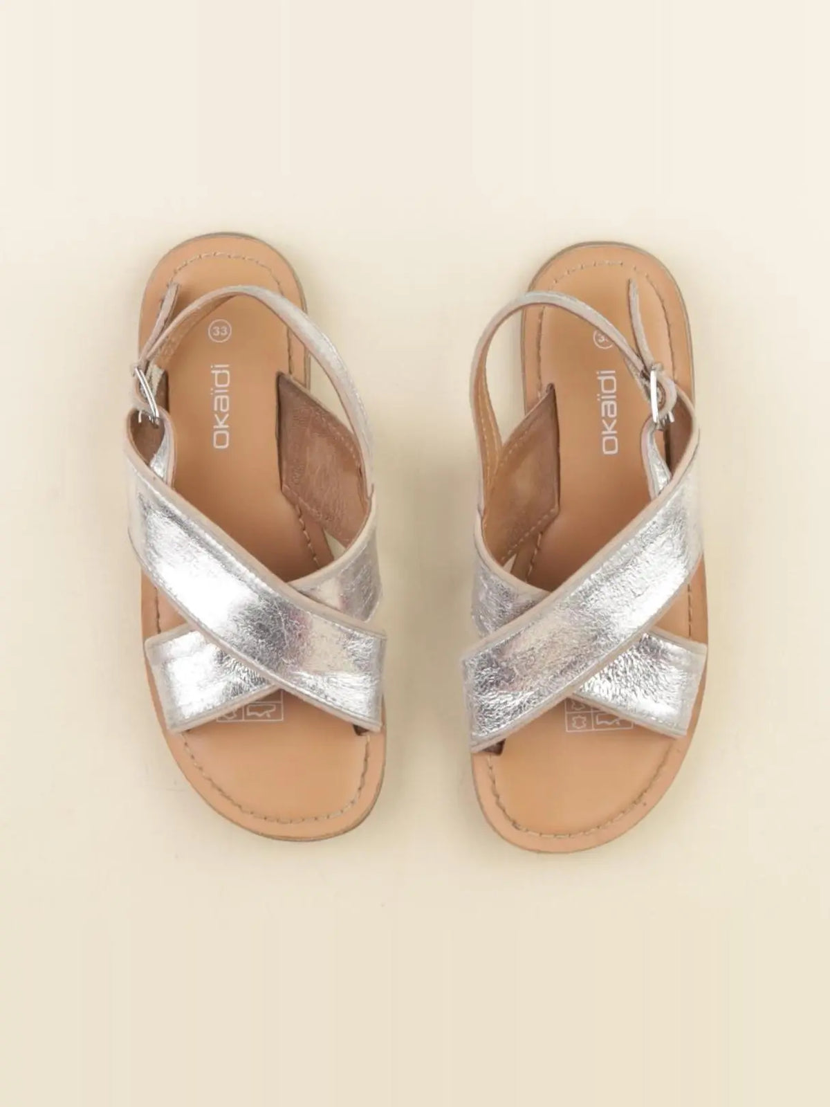 Okaidi - sandales argent - pointure 33