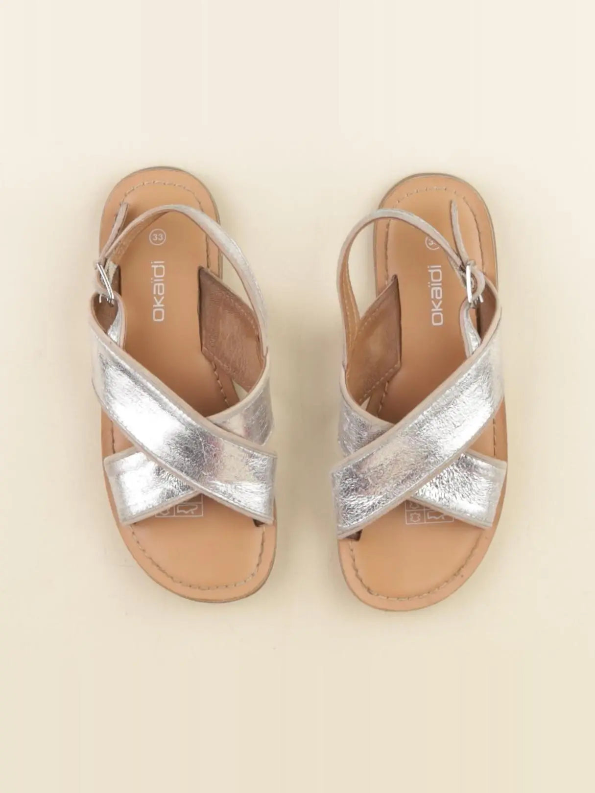Okaidi - sandales argent - pointure 33
