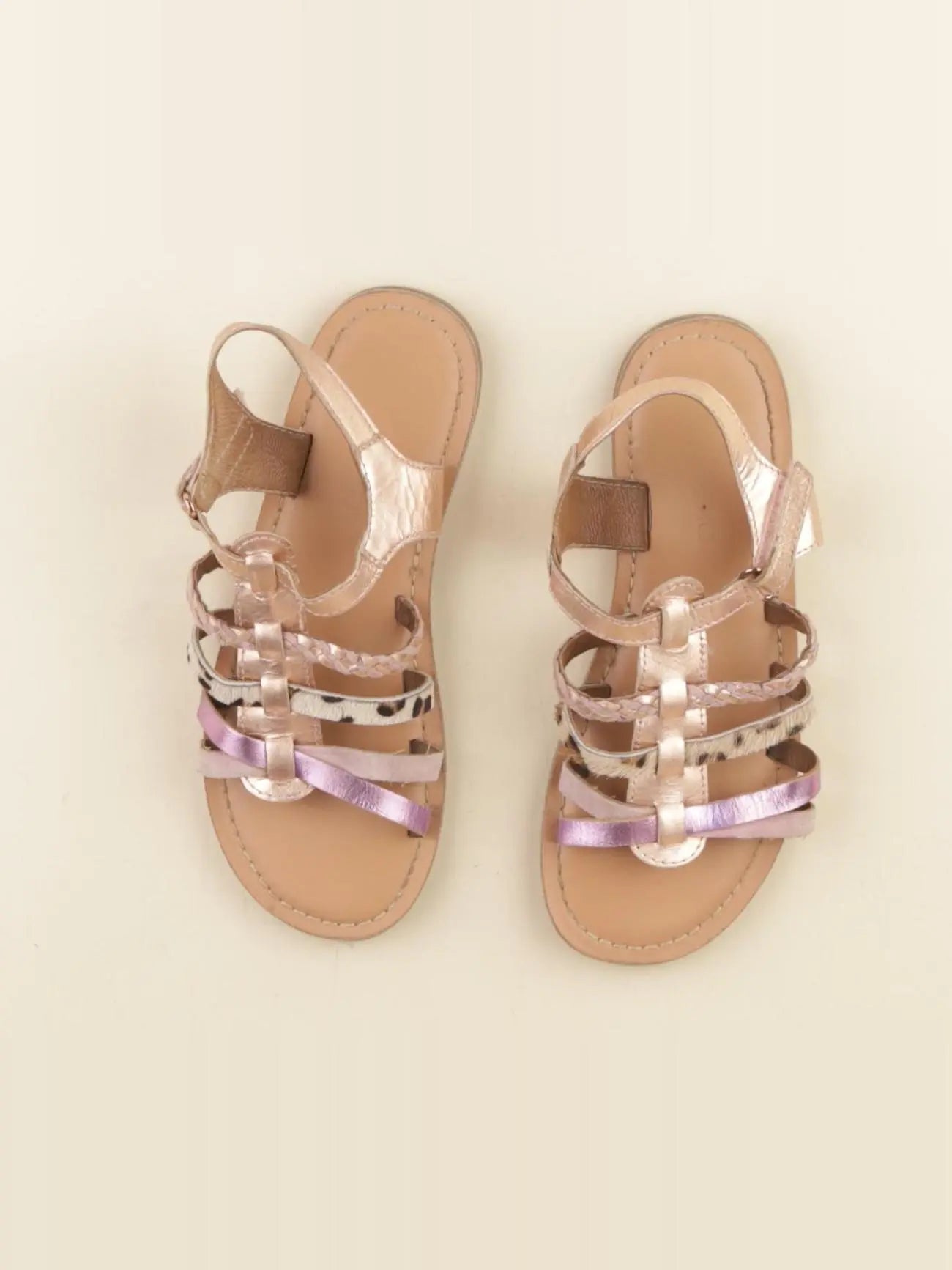 Okaidi - sandales or, rose - pointure 33