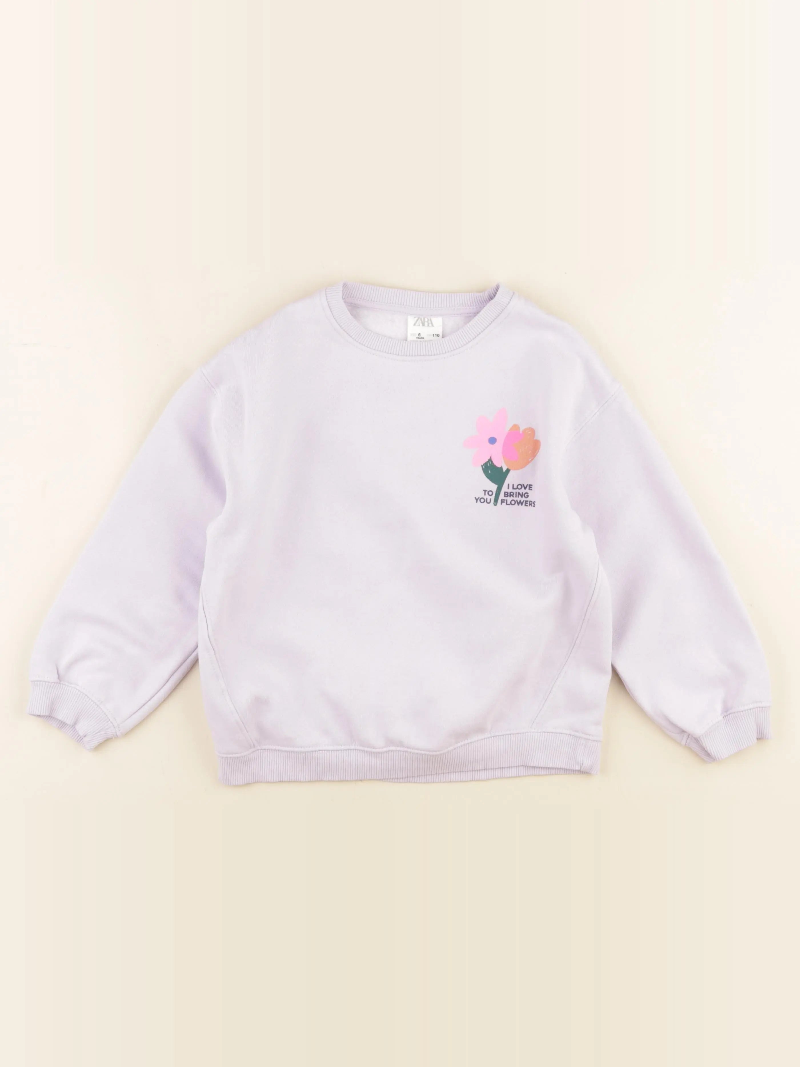 Zara - sweat imprimé au dos violet - 6 ans