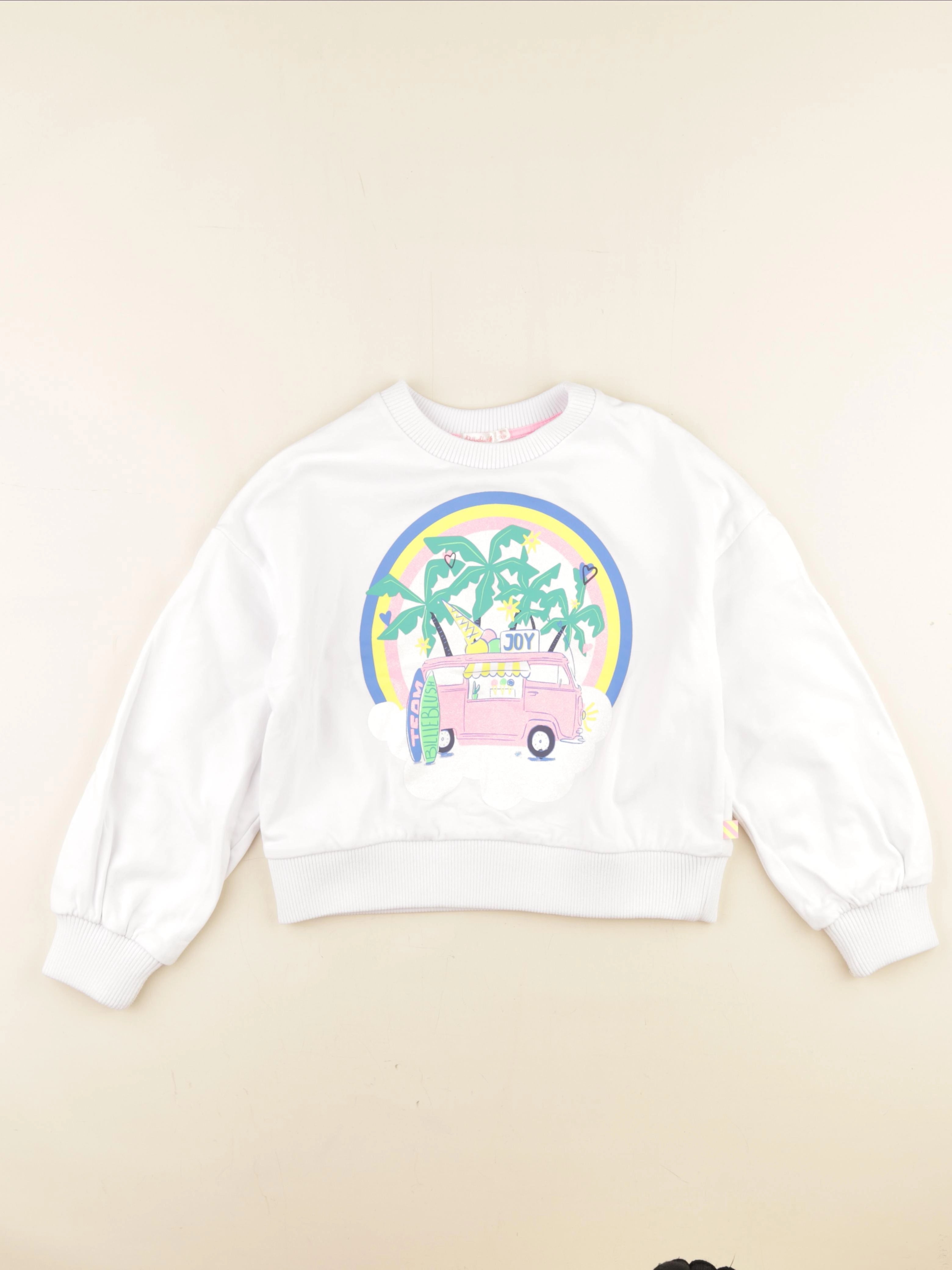 Billie Blush - sweat blanc - 10 ans