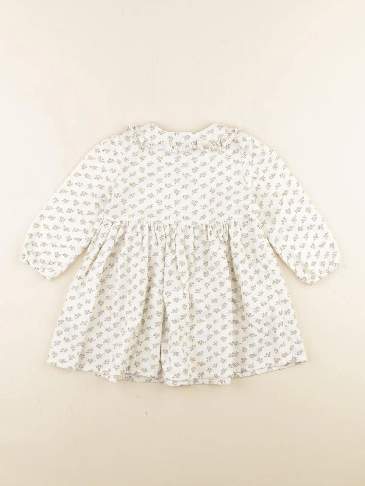 Cyrillus - robe beige, bleu - 24 mois