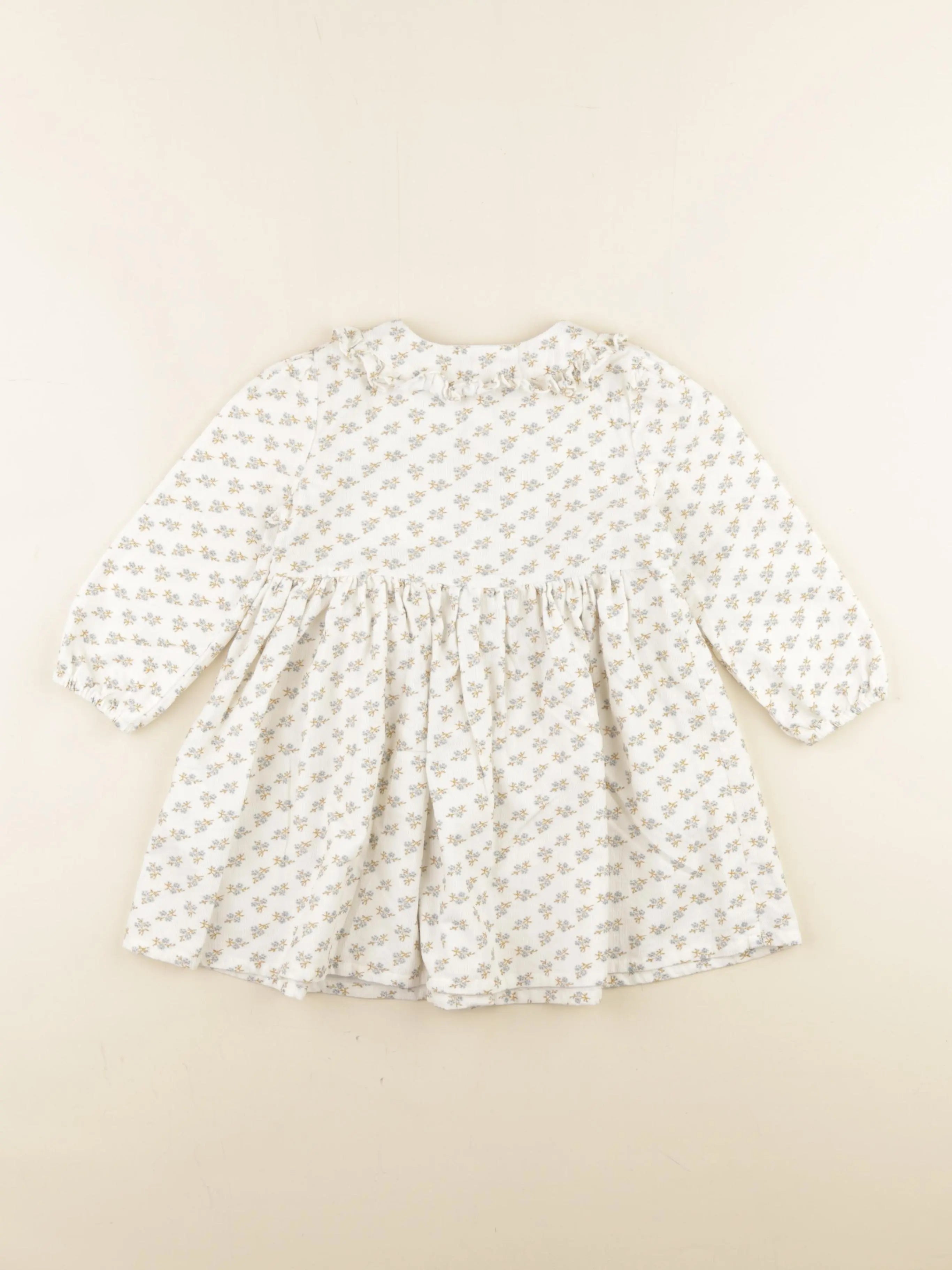 Cyrillus - robe beige, bleu - 24 mois