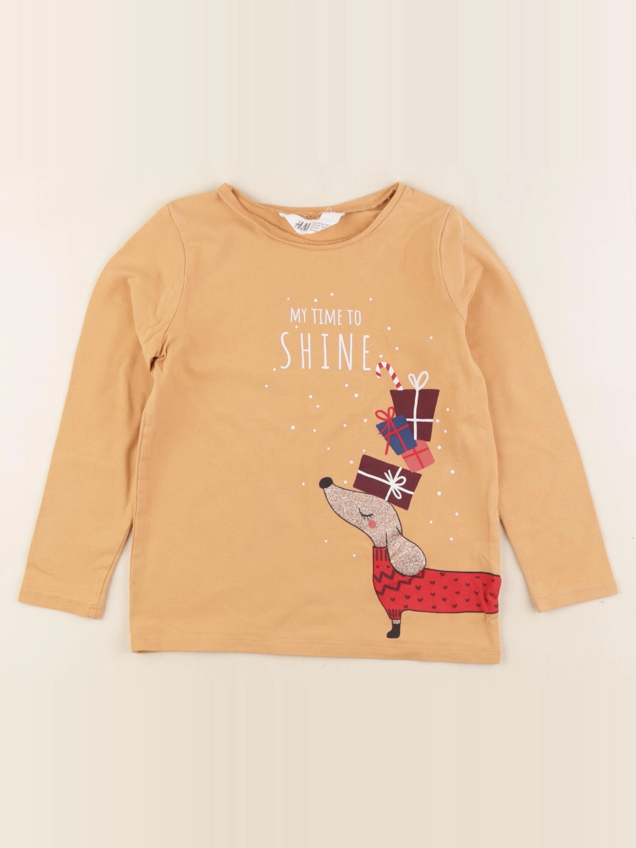 H&M - tee-shirt beige - 4/6 ans