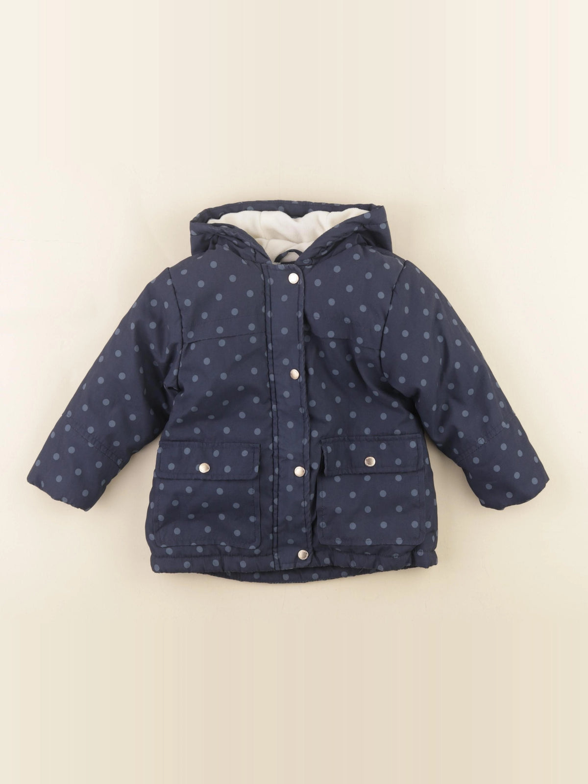 Vertbaudet - manteau doublure amovible bleu - 2 ans