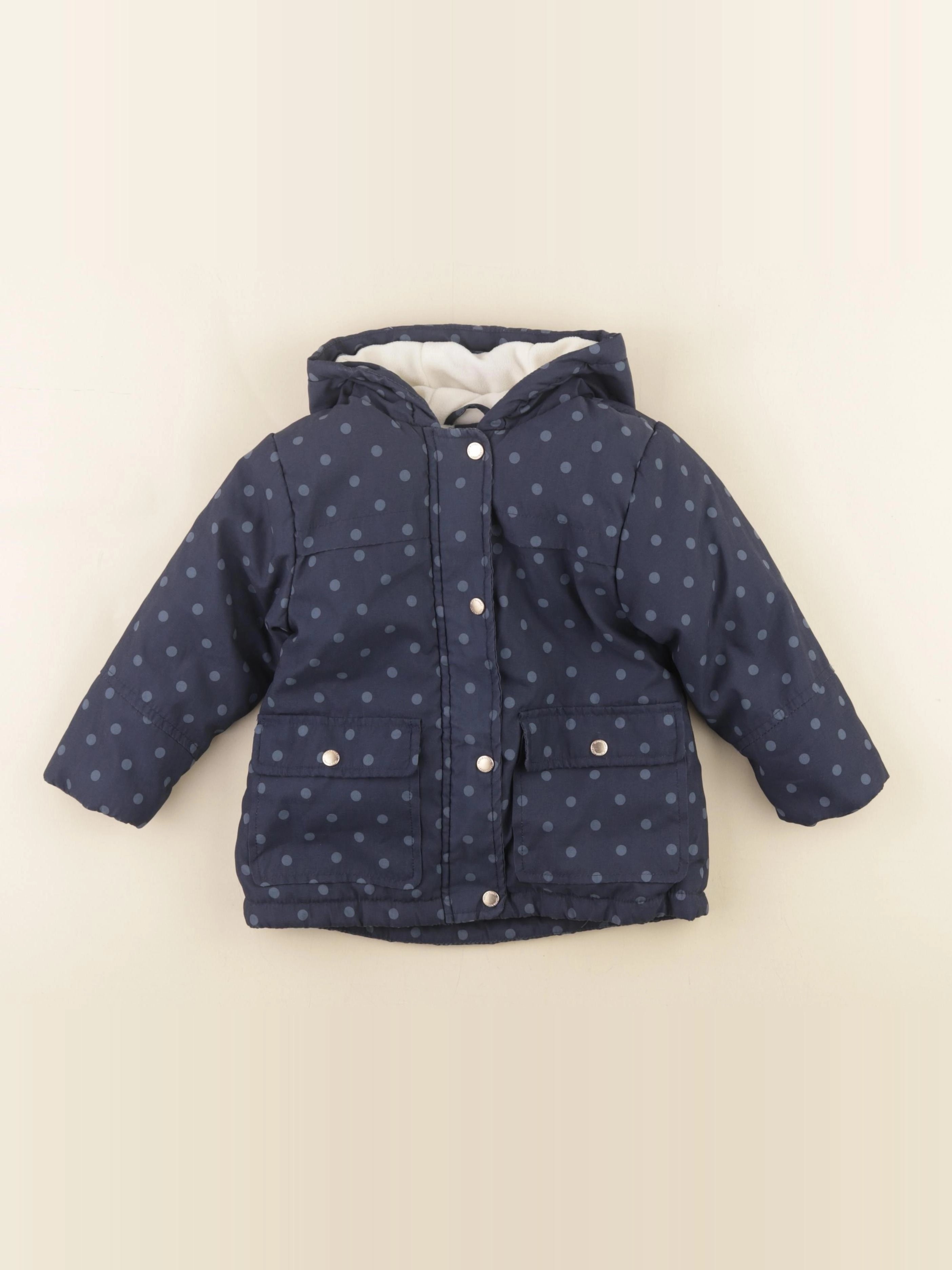 Vertbaudet - manteau doublure amovible bleu - 2 ans