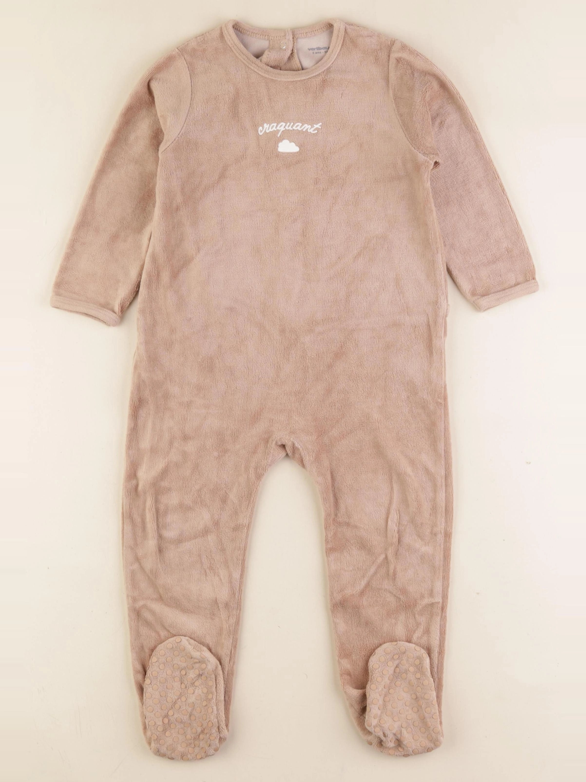 Vertbaudet - pyjama velours marron - 3 ans