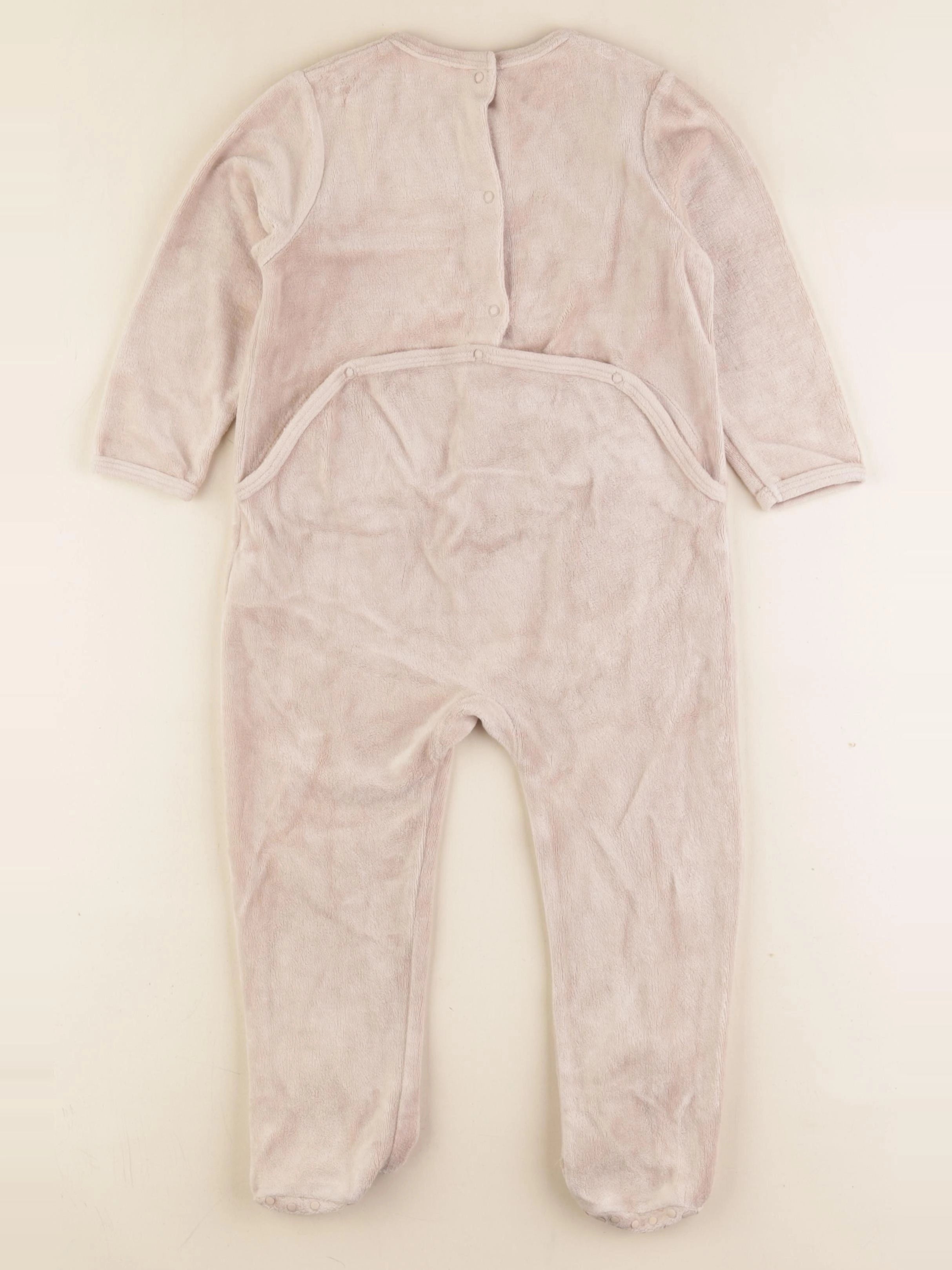 Vertbaudet - pyjama velours beige - 3 ans