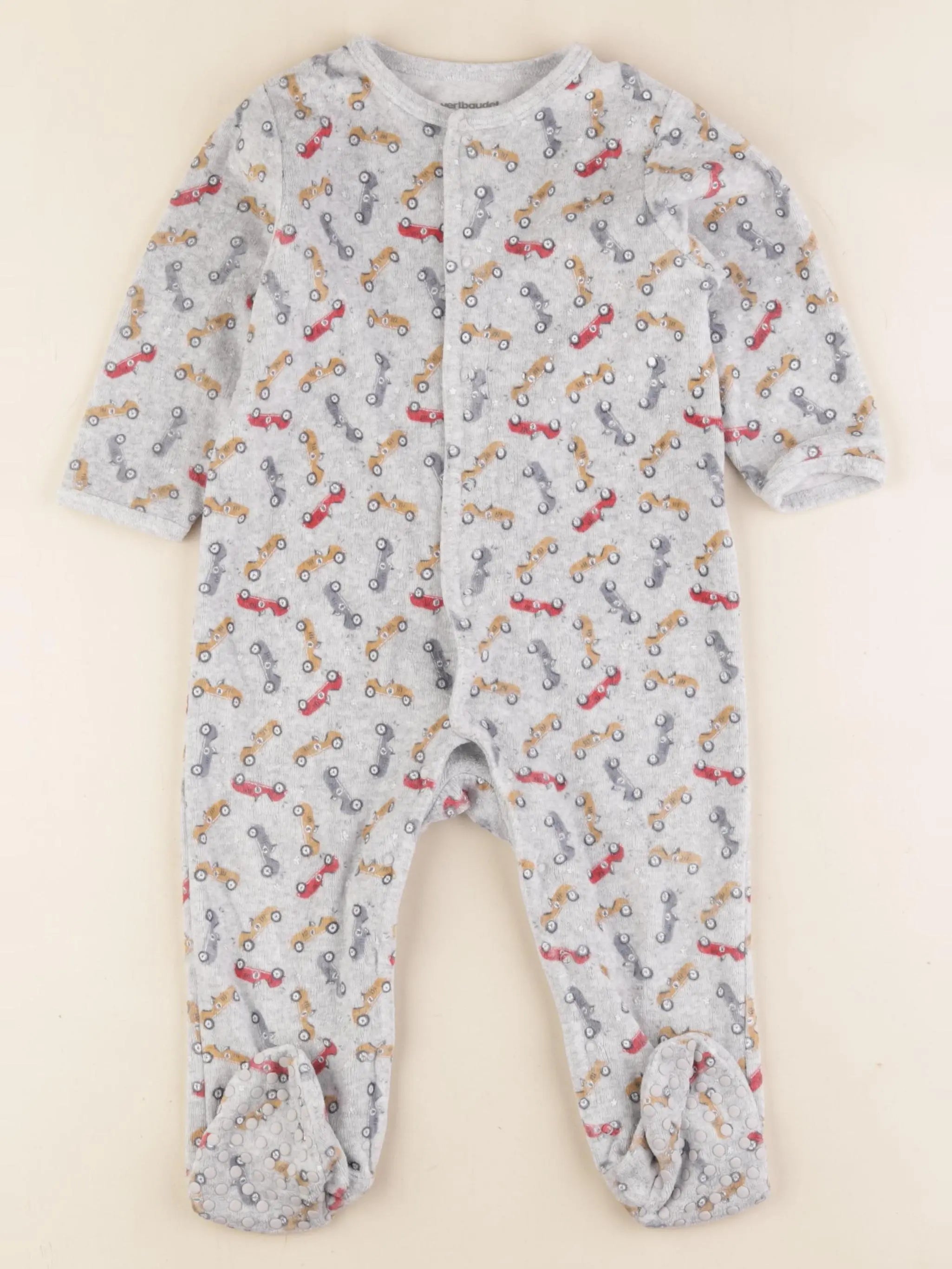 Vertbaudet - pyjama velours gris - 18 mois