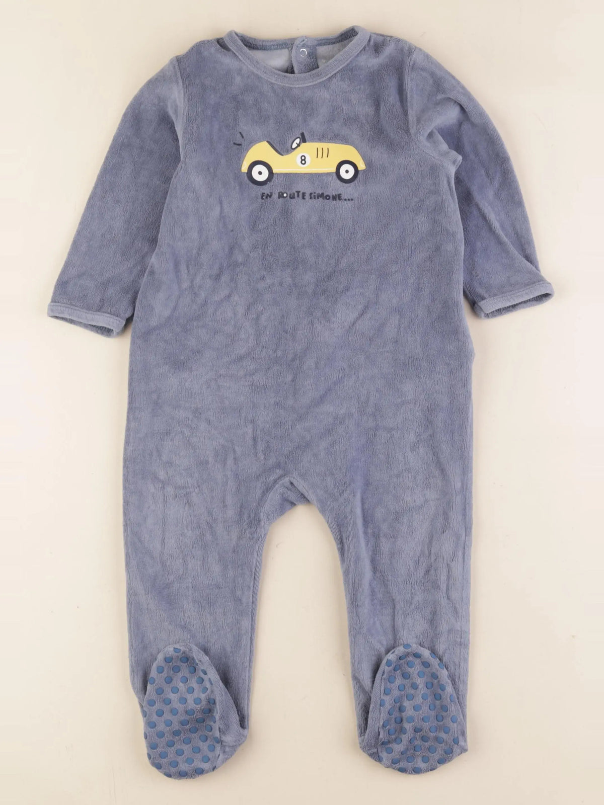 Vertbaudet - pyjama velours bleu - 18 mois