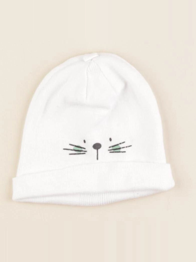 Vertbaudet - bonnet blanc - 3/6 mois