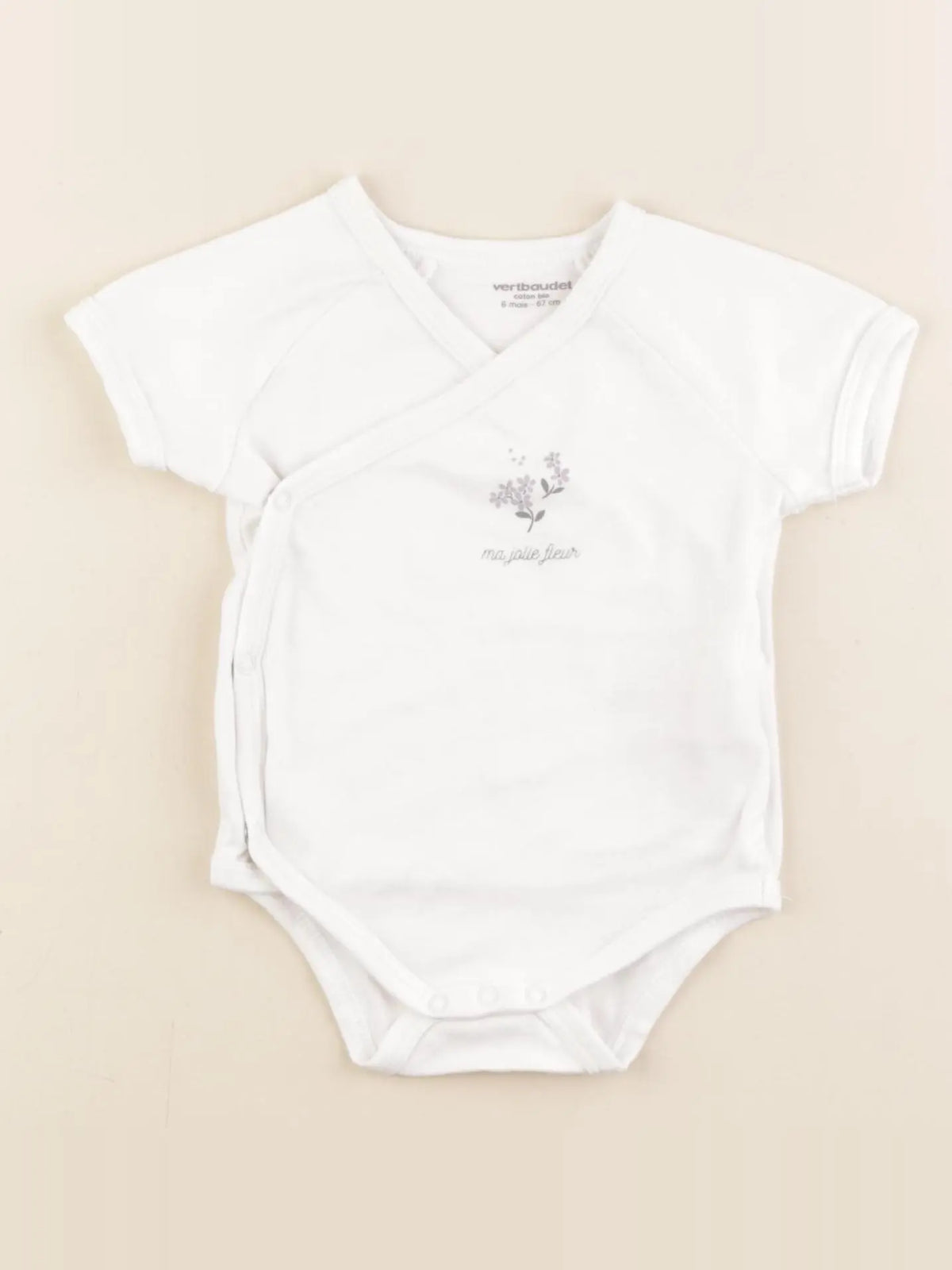 Vertbaudet - body blanc - 6 mois