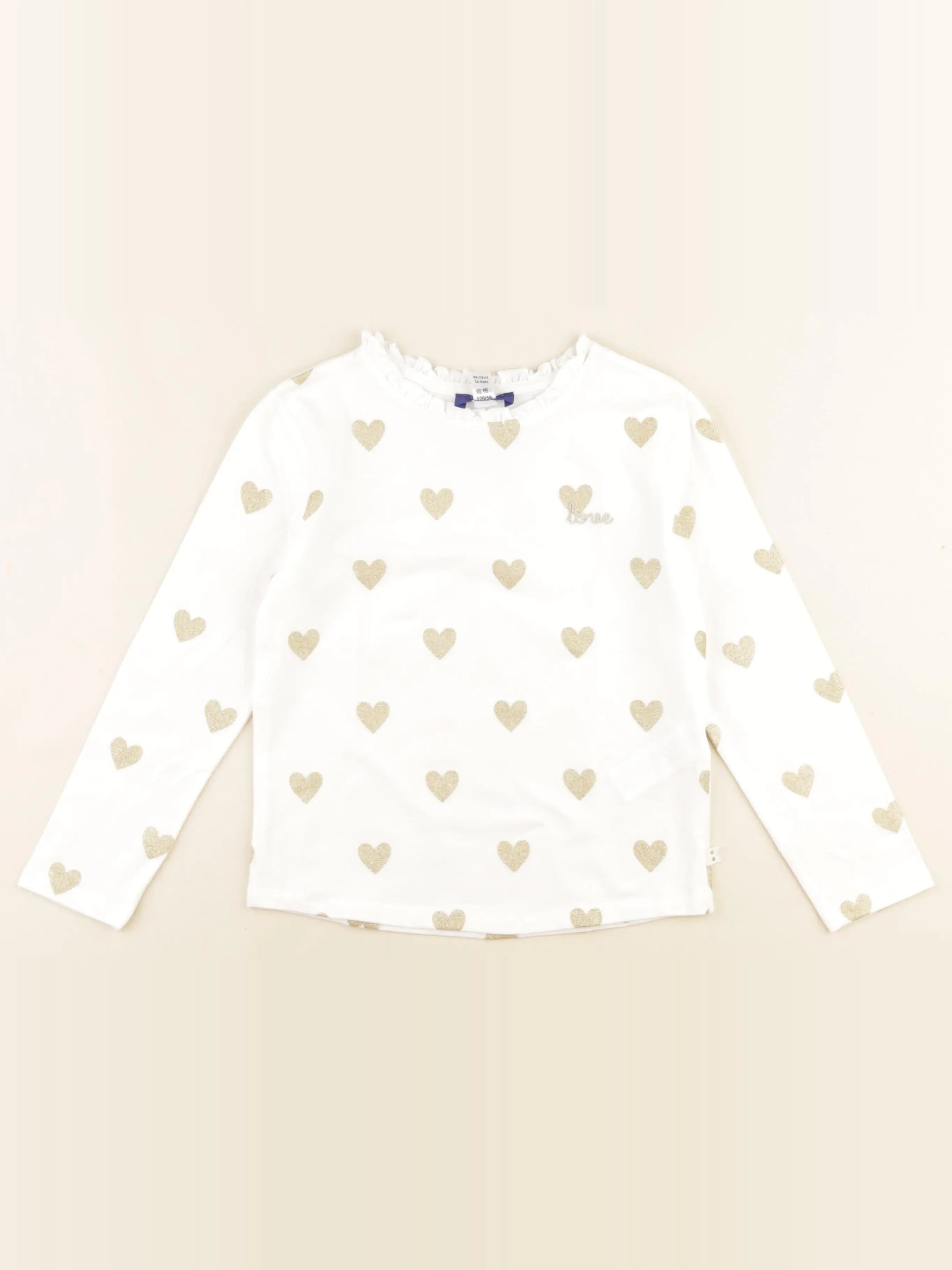 Okaidi - tee-shirt blanc, or - 6 ans