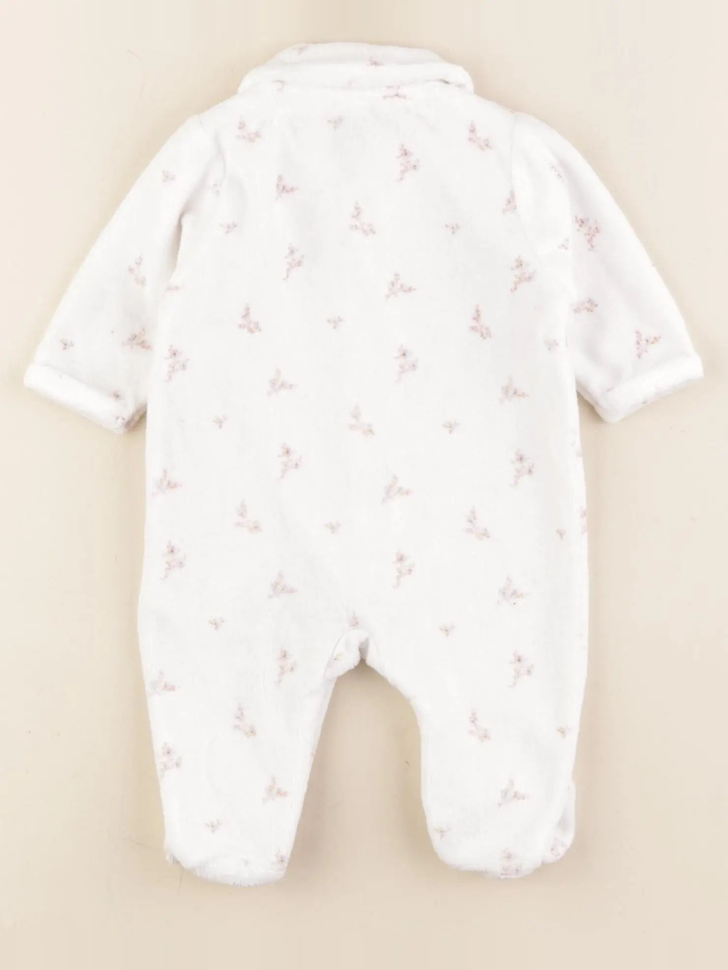Vertbaudet - pyjama velours blanc - 1 mois