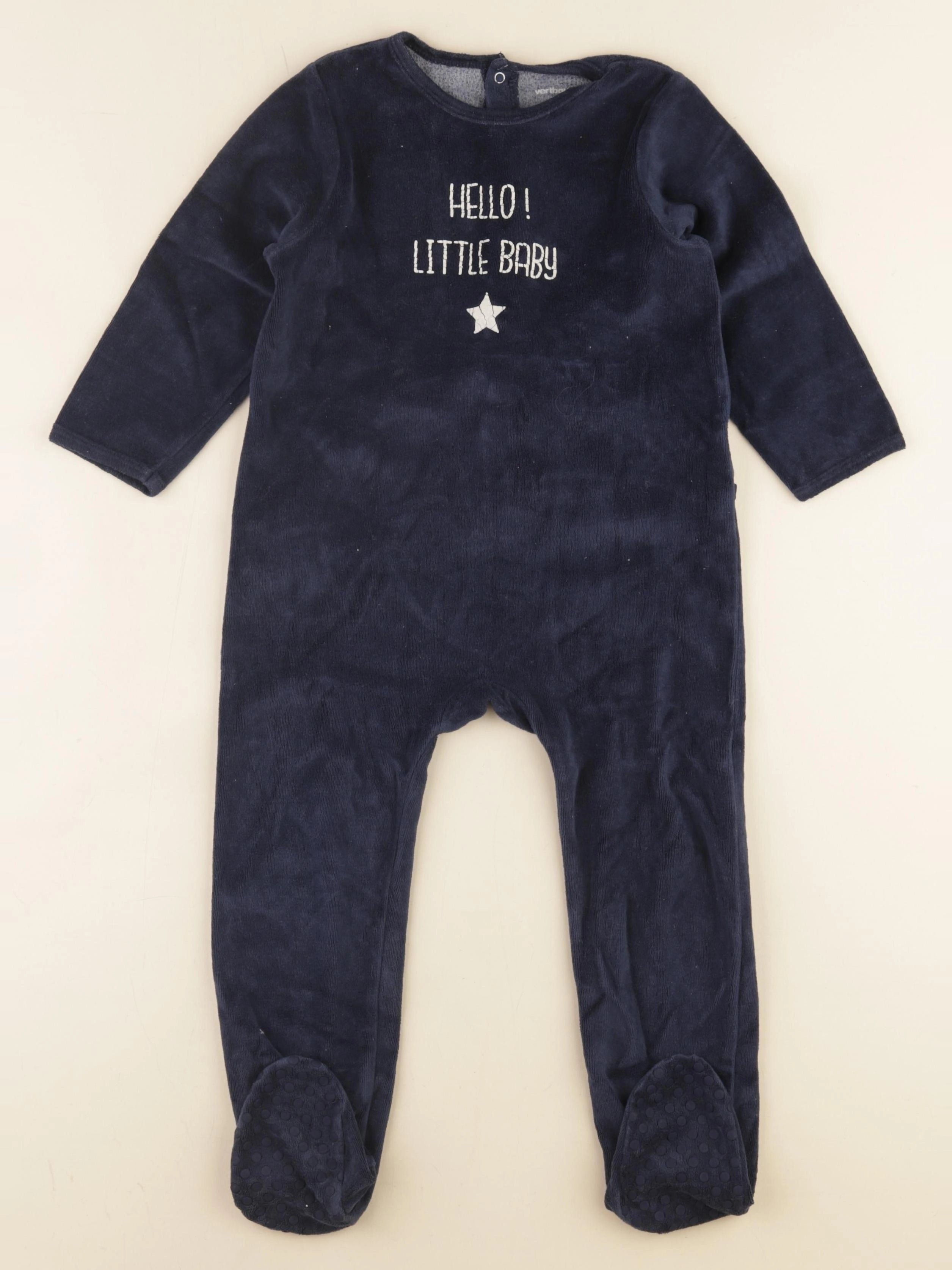 Vertbaudet - pyjama velours bleu - 3 ans