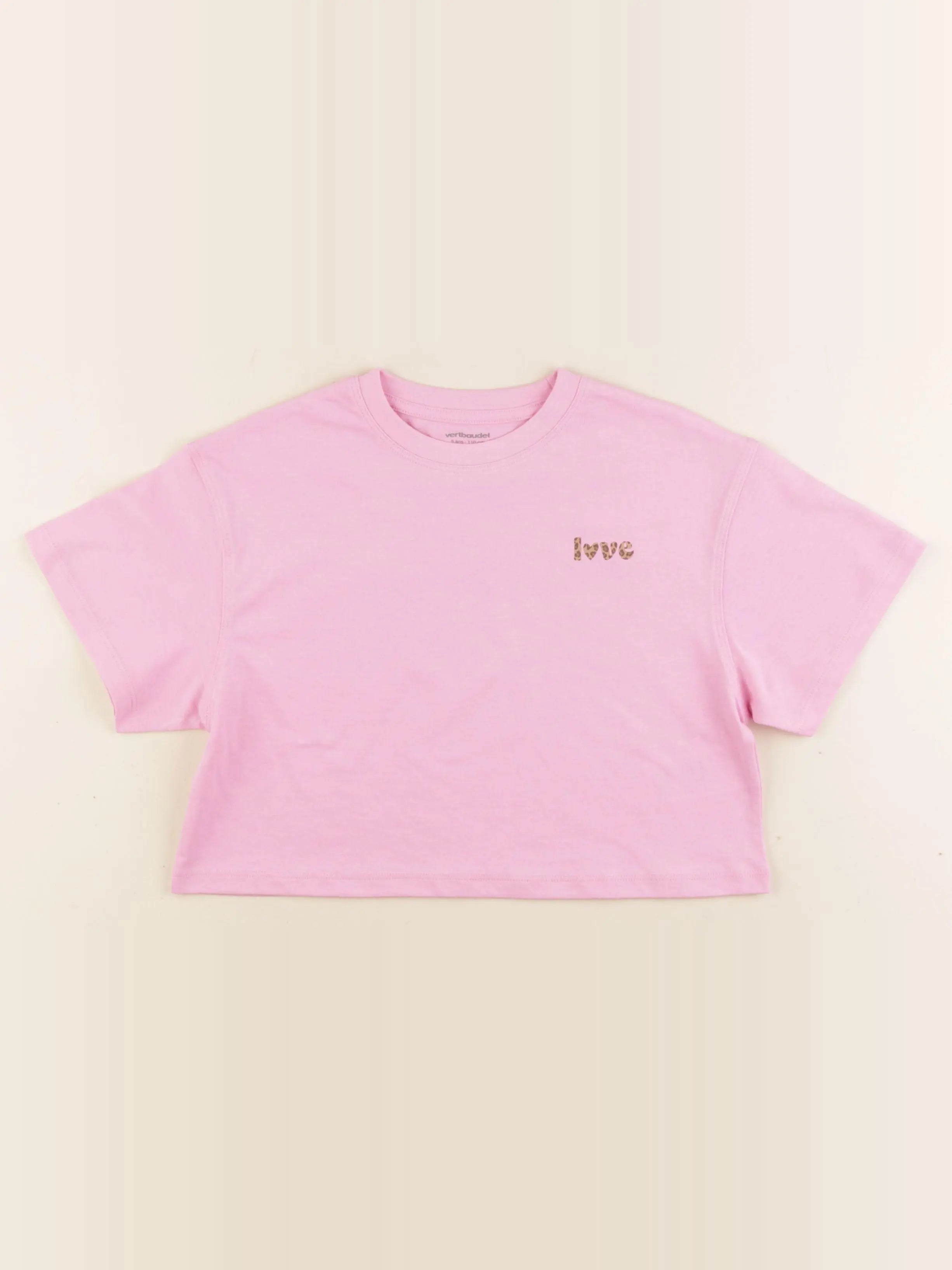 Vertbaudet - tee-shirt rose - 5 ans
